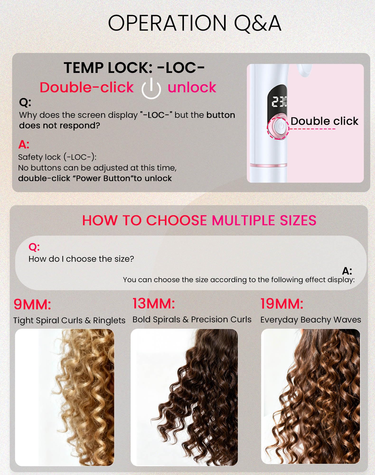 Ukliss Mini Curling Iron, Dual Voltage Travel Hair Curler