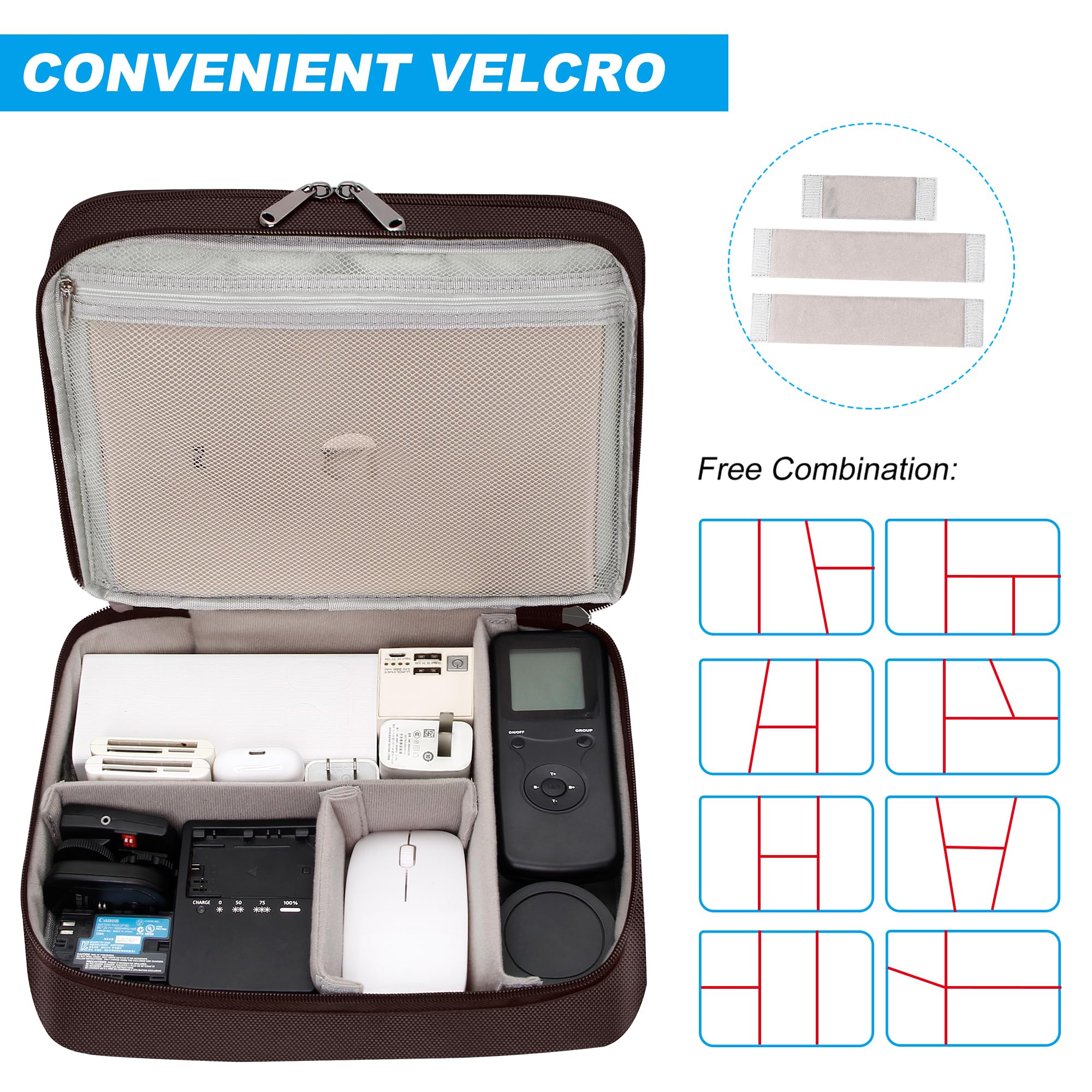 Organizador electrónico, estuche de viaje, organizador de cables de viaje, portátil, impermeable, bolsa organizadora de cables para cargador, cable, USB, banco de energía, auriculares