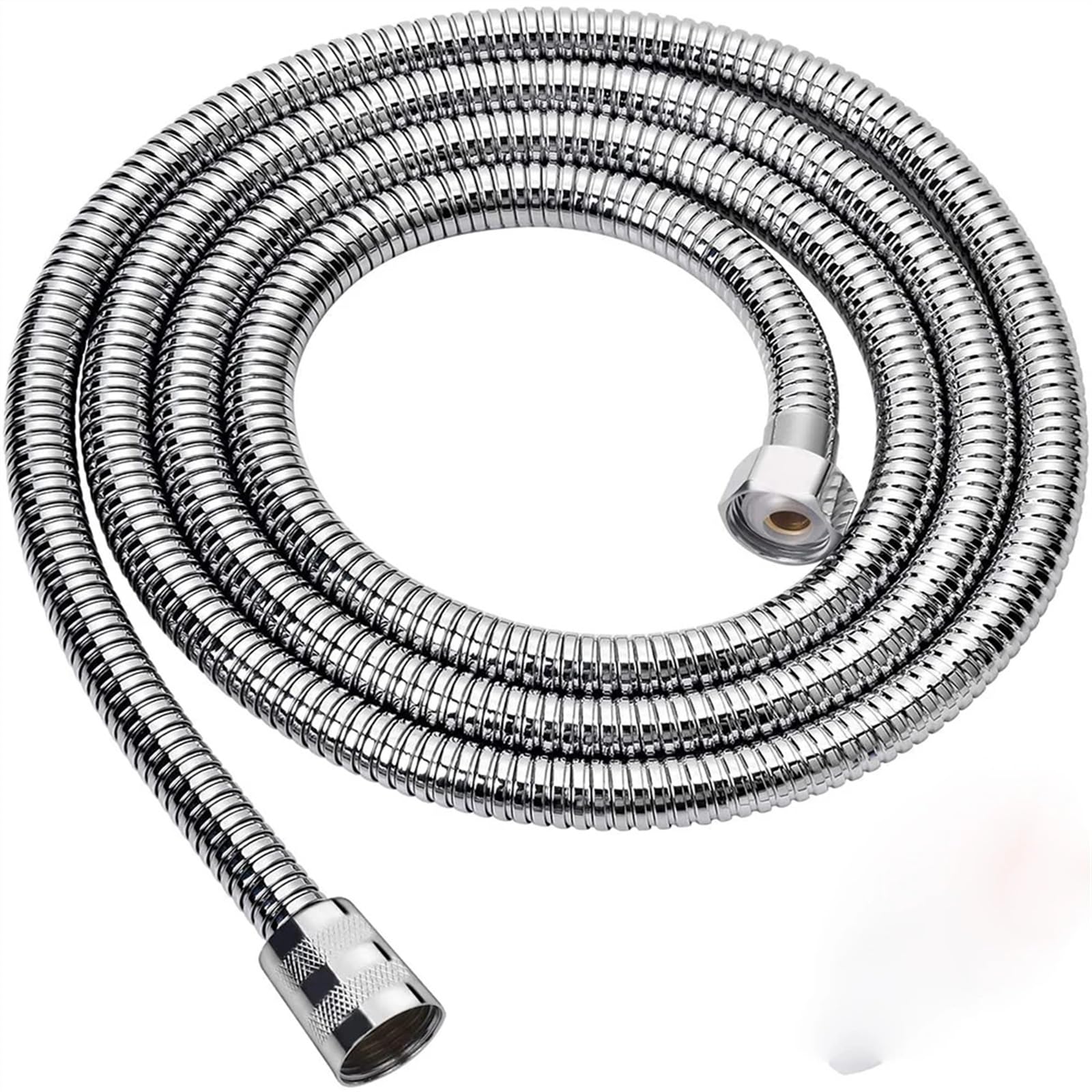 Gkirqvpe Silver Shower Hose, Stainless Steel Flexible Shower Hose Black 150Cm 200Cm G1/2