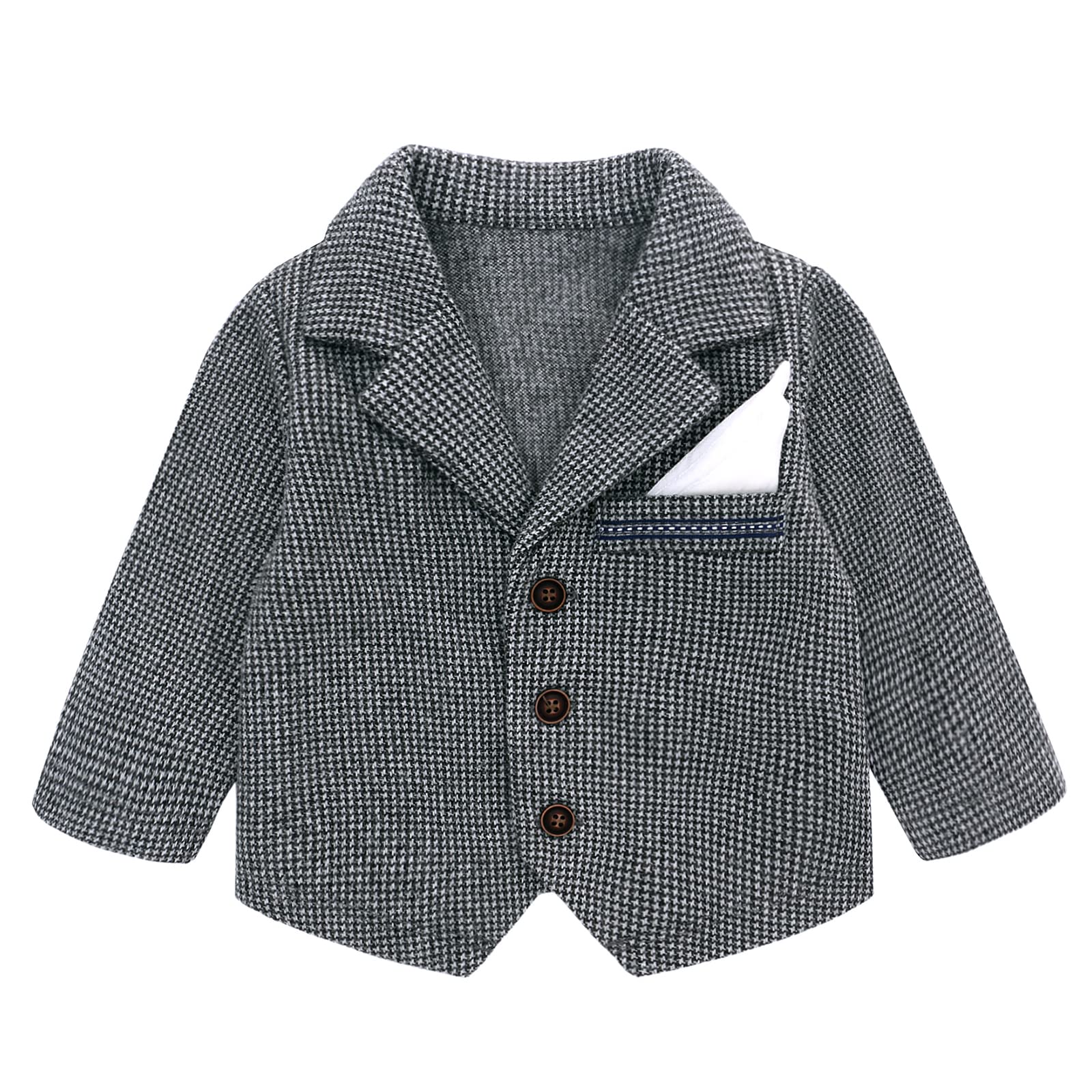 famuka Bebé Niños Trajes Esmoquin de niño Traje de Pelele de recién Nacido Traje de Fiesta de Bautizo Ropa de una Pieza (Gris, 3M)