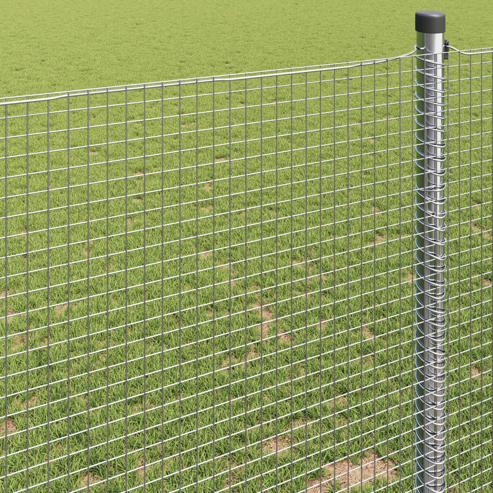 Geschweißter Drahtzaun Silber robustes Zaunelement für Außenbereich, Gartenzaun mit Sichtschutz und Sicherheit, 10000 x 40 cm Metall Doppelstabmatte für Terrasse, Vorgarten und Grundstück