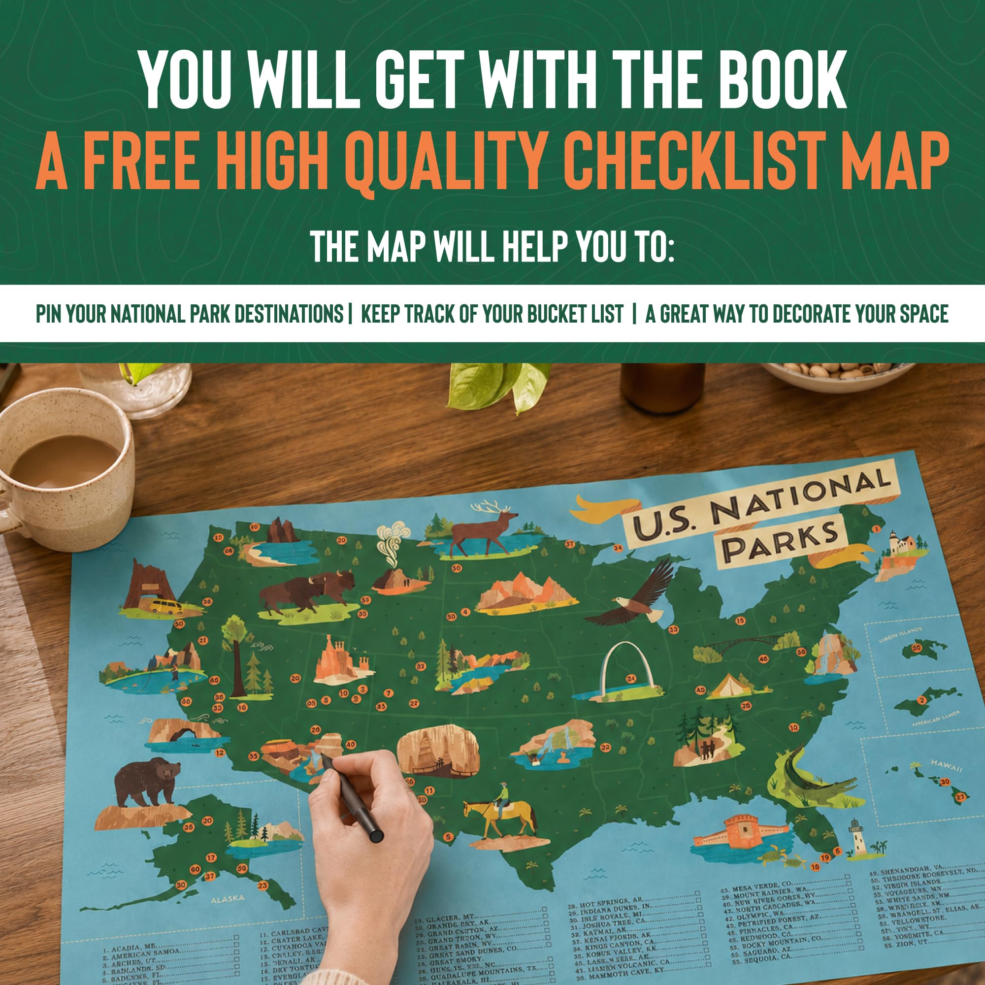 National Parks Bucket List Adventure Guide & Journal: Il tuo modo di esplorare i parchi nazionali americani e documentare le tue avventure per tutta la vita! (Planner, guida di viaggio, diario, libro