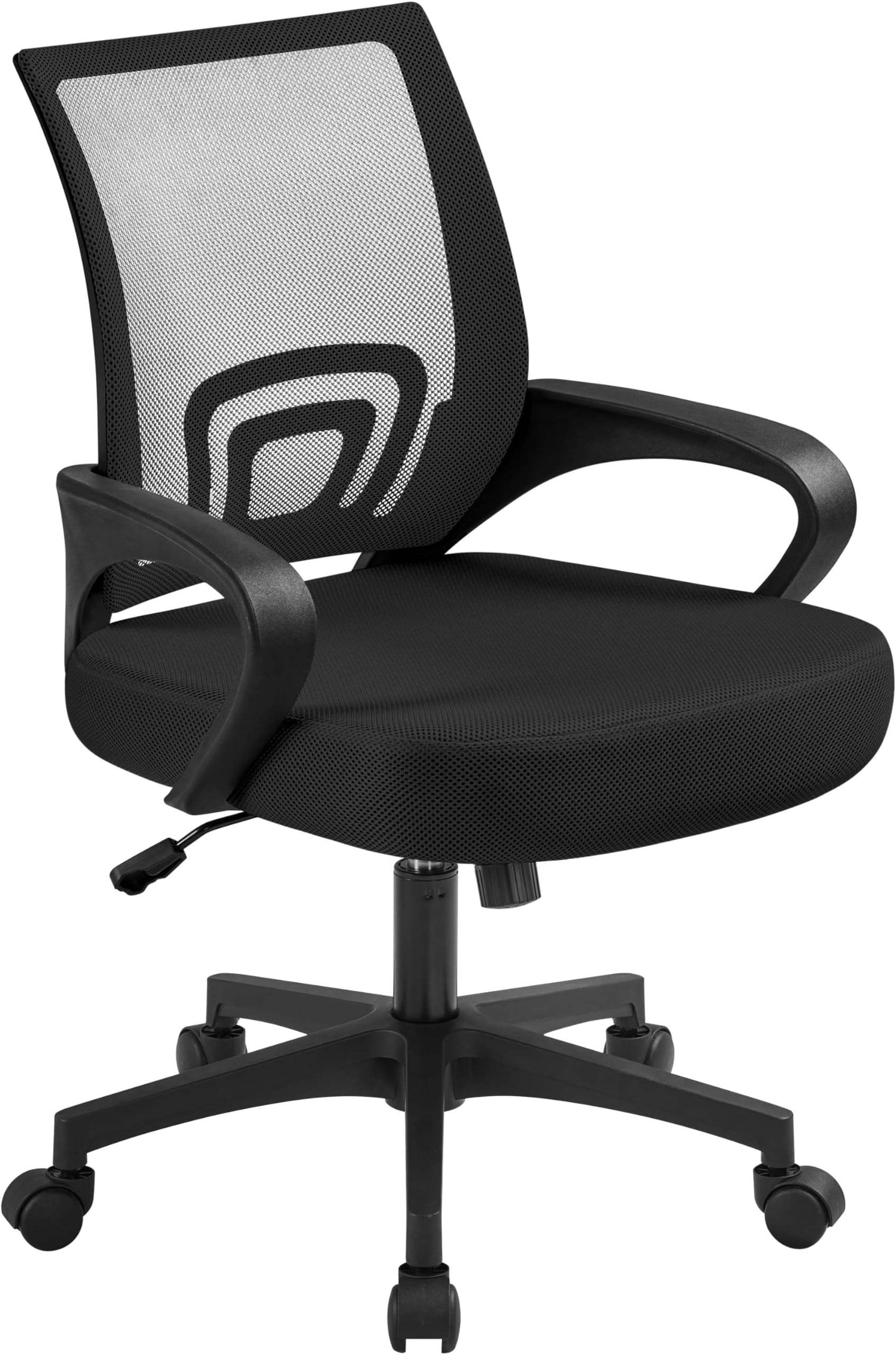 Yaheetech Mid-Back Mesh Computer Office Desk Chair Adjustable Swivel, Black