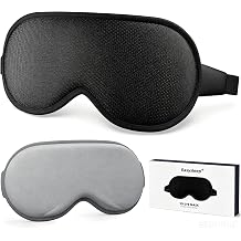Easysleep Sleep Eye Mask for Men Women Sleeping Mask for Light Blocking Zero Eye Pressure 3D Eye Cover with Adjustable Strap Soft Breathable Night Blindfold for Nap OfficeTravelBlack+Grey
