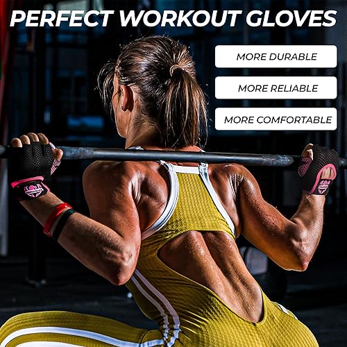 Miniatura 7 de FIGHTSENSE Guantes de levantamiento de pesas con protección completa de la palma de la mano, guantes de entrenamiento para hombres y mujeres,
