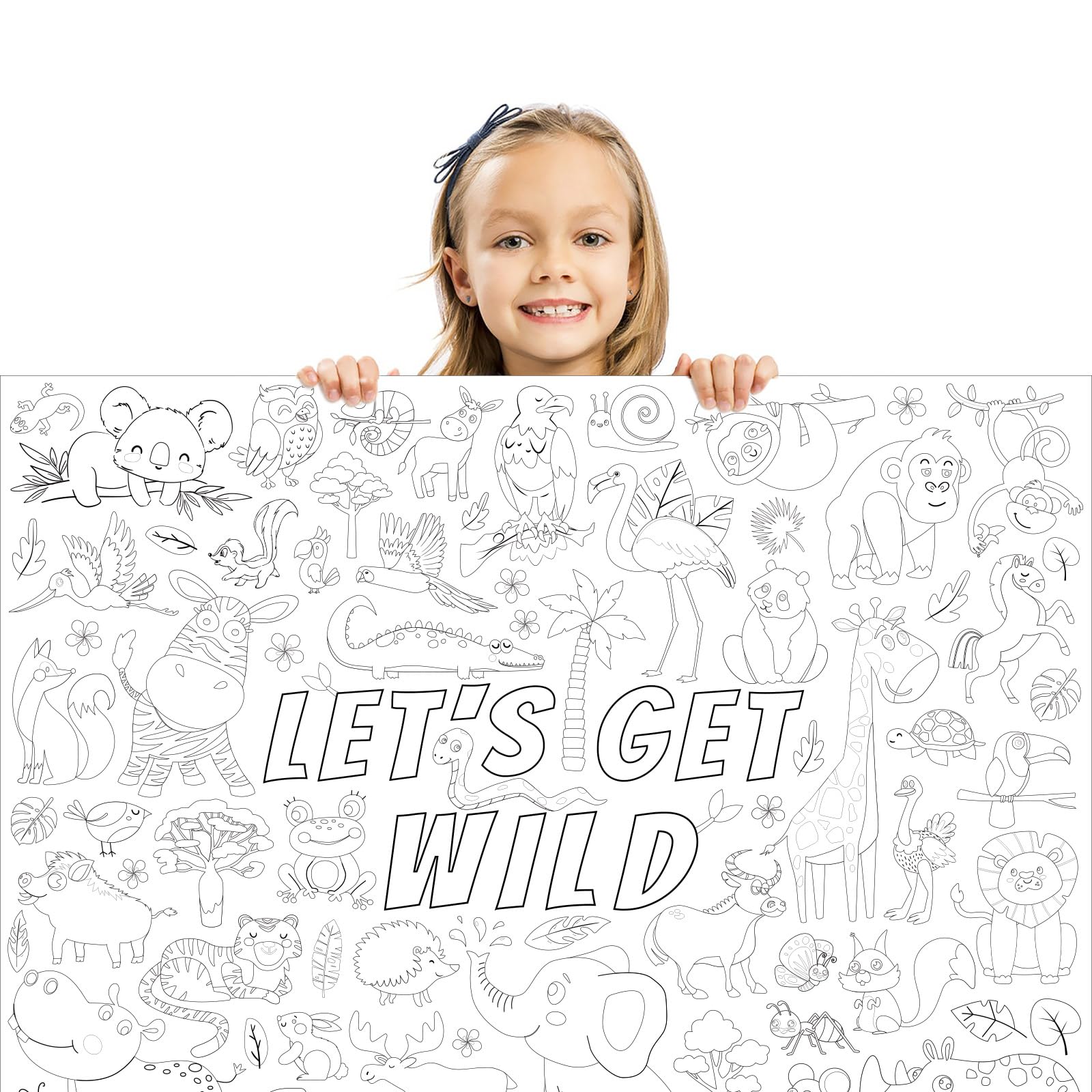 Snapklik.com : Jungle Safari Animals Giant Coloring Poster For Kids ...