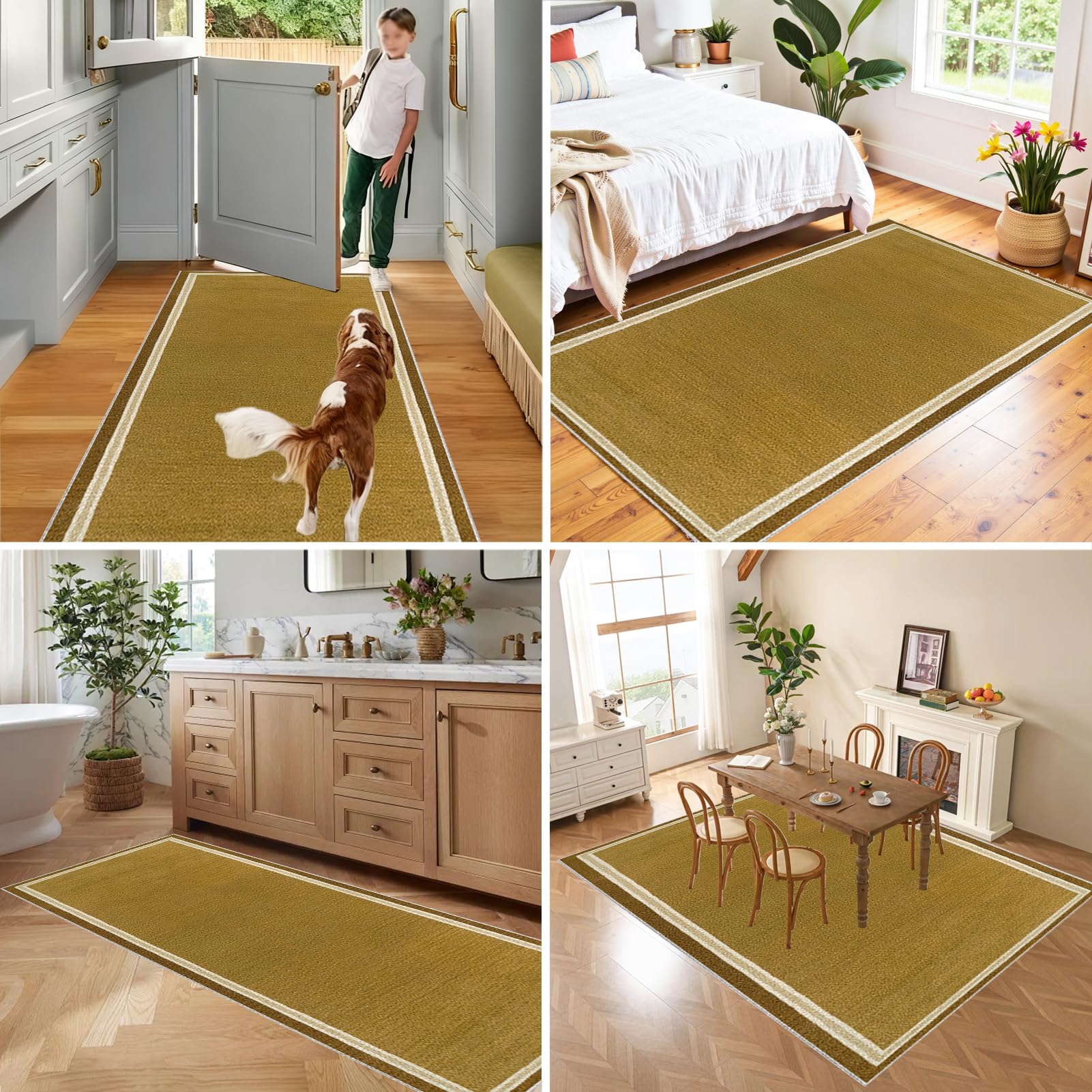 Alfombras de Pasillo Antideslizante Alfombras Pasillo Largas Alfombra Estrecha de Pasillo Alfombra Cocina Alfombra Corredor para Entrada Hall Cocina Lavanderia Sala de Estar Dormitorio 40 x 250 cm