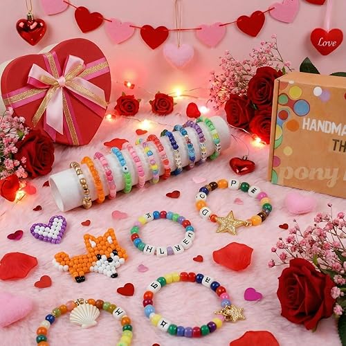 Miniatura 2 de THRELE Kit de 4000 cuentas de poni para hacer pulseras de la amistad, incluye 96 colores de cuentas Kandi, cuentas de letras, cuentas para hacer