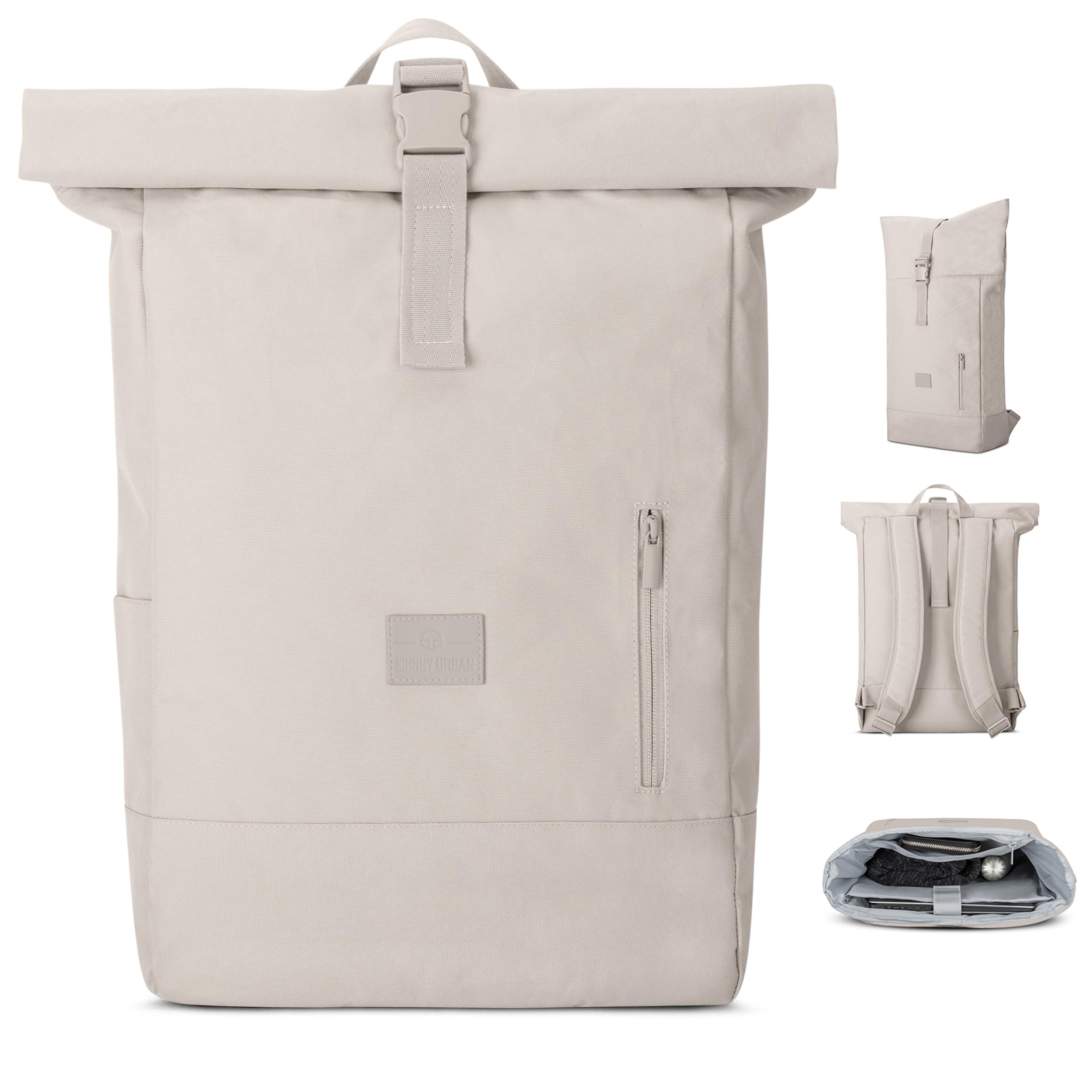 Johnny Urban Rolltop Rucksack Damen & Herren - Robin Large - Tagesrucksack mit 16 Zoll Laptopfach - Recyceltes PET - 18-22L - Wasserabweisend