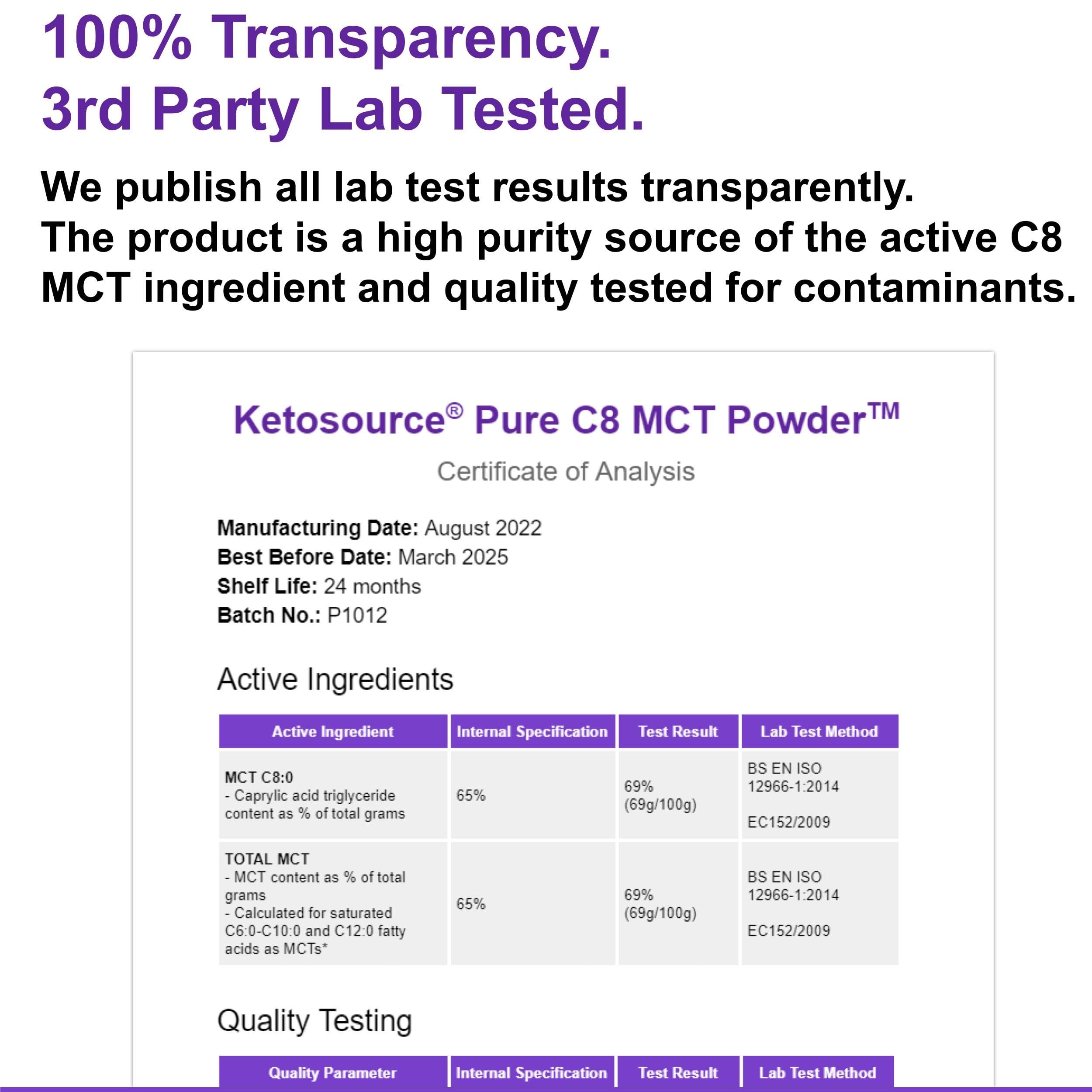 Reines C8 MCT-Pulver | 4-facher Keton-Boost im Vergleich zu anderen MCTs | Null Kohlenhydrate | Unterstützt Keto & Fasten | Enthält MCT Öl C8 von höchster Reinheit | Schokolade | 500g | Ketosource