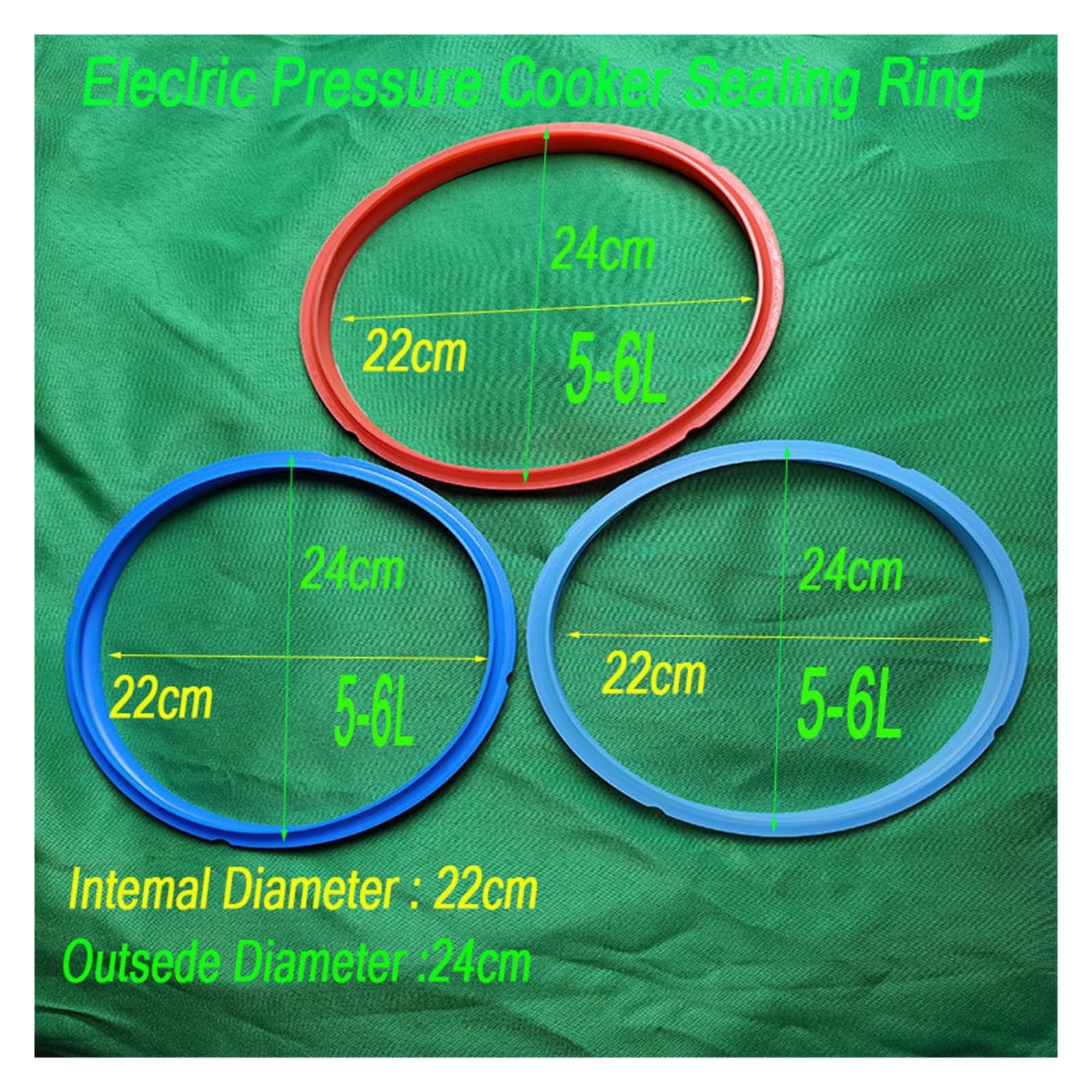 Genérico El Anillo de Sellado Silicona for Olla a presión, 3 uds., 5-6L, es Piezas