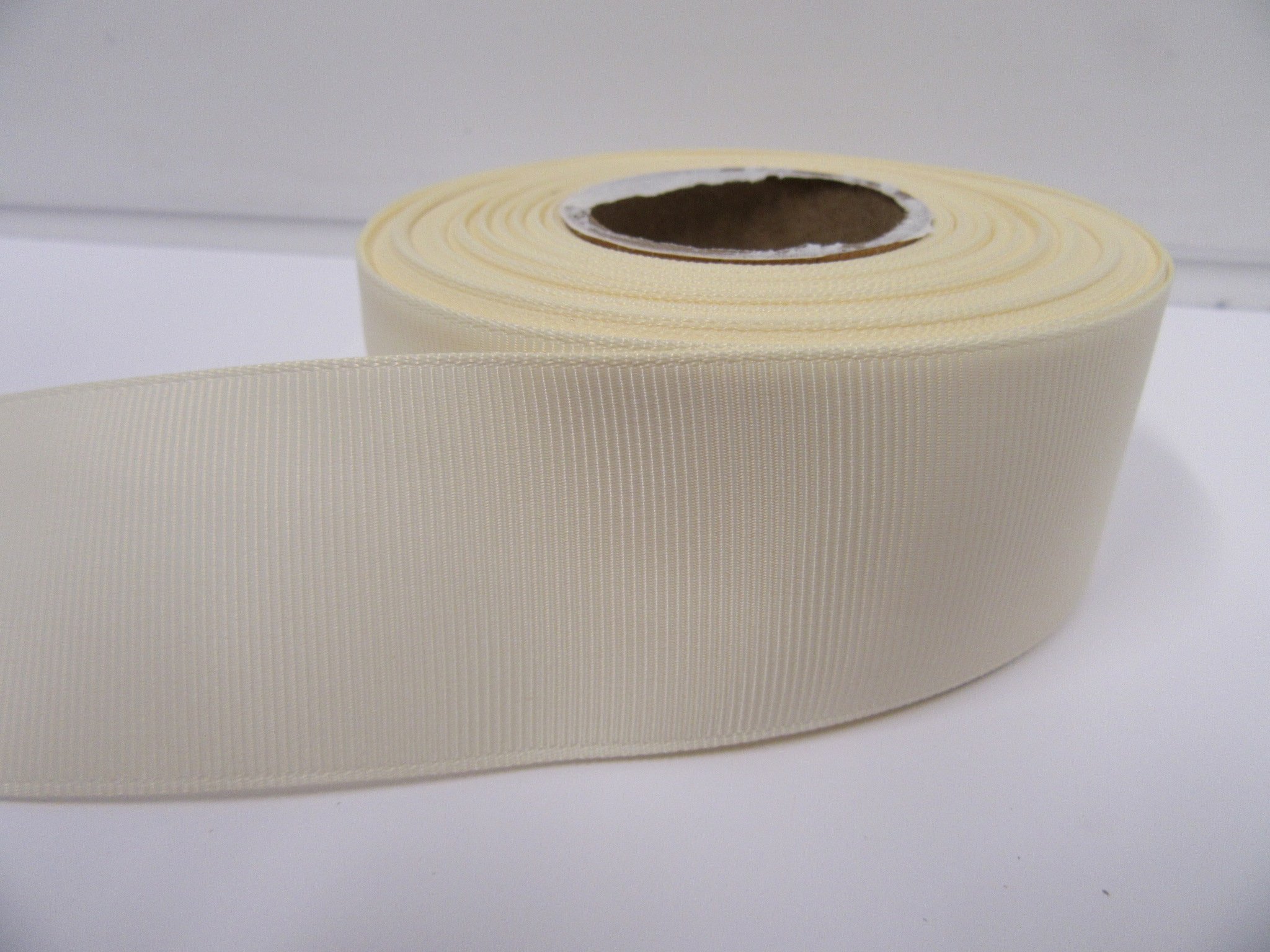 Beautiful Ribbon Ivory 2 Metres (Cut From Reel) Of 38Mm Grosgrain Ribbed Ribbon Double Sided 38 Mm 3.8Cm 1.5" 1.5 Inch