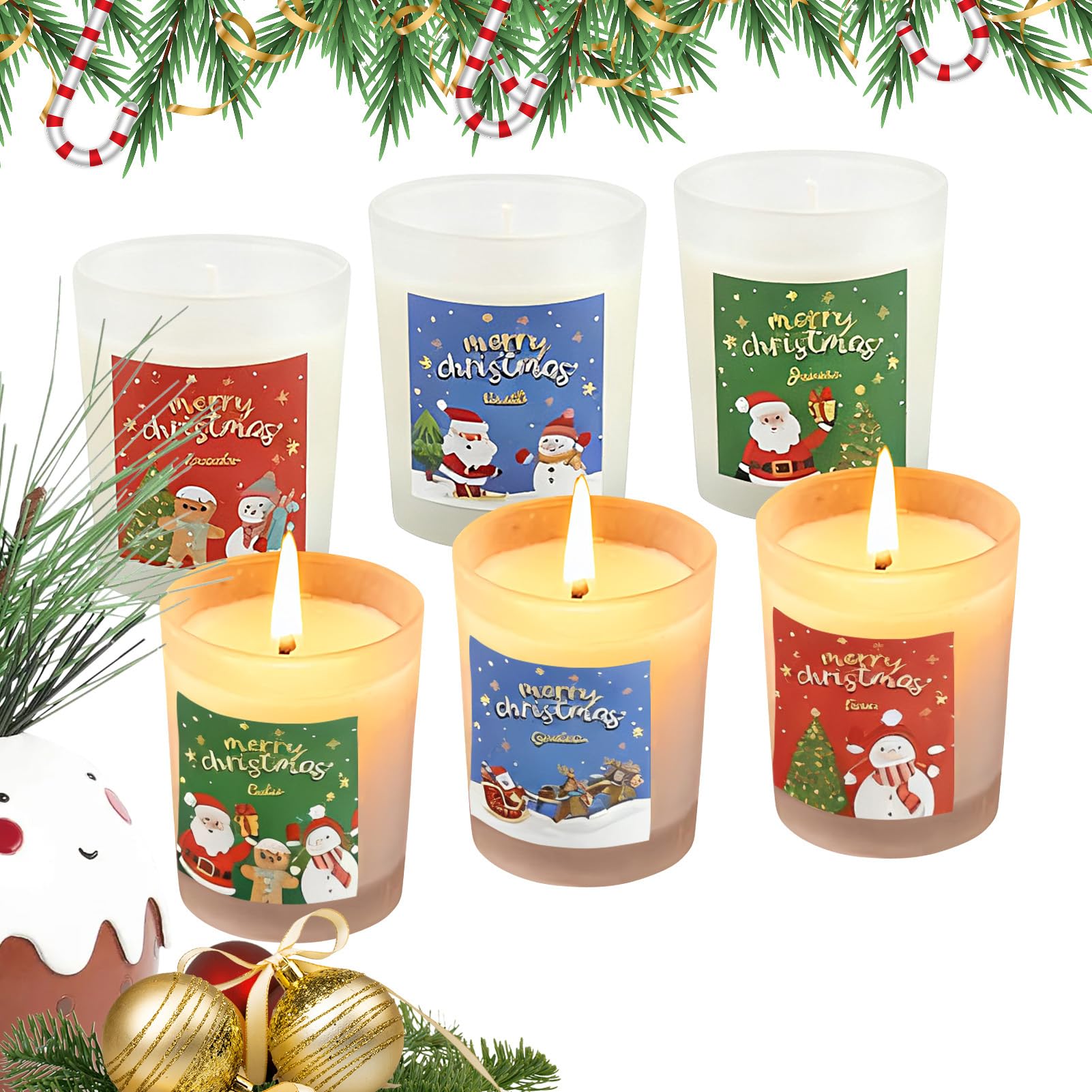 Vela de Relajación 6 Piezas Calmantes Para Decoración | Vela Aromática Elegante en Tarro de Serenidad Para La Relajación En El Dormitorio, La Decoración Del Hogar, El Baño, Las