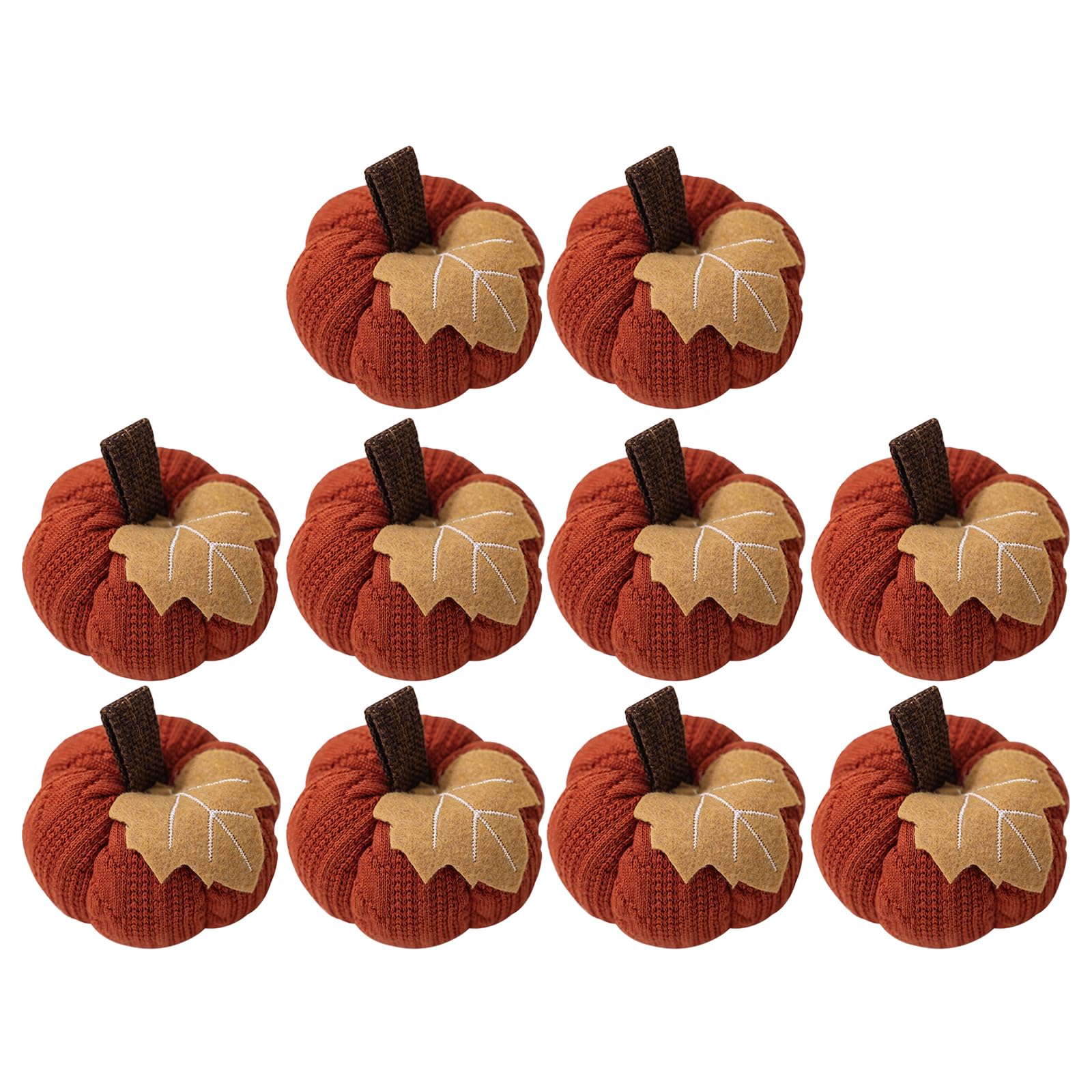 Kalttoy B Thanksgiving Party Decoration Knitting Pumpkin Set Of 10 Autumn Decors Pumpkin Figurine Festival Farmhouses Home Ornament Thanksgiving Table Decors