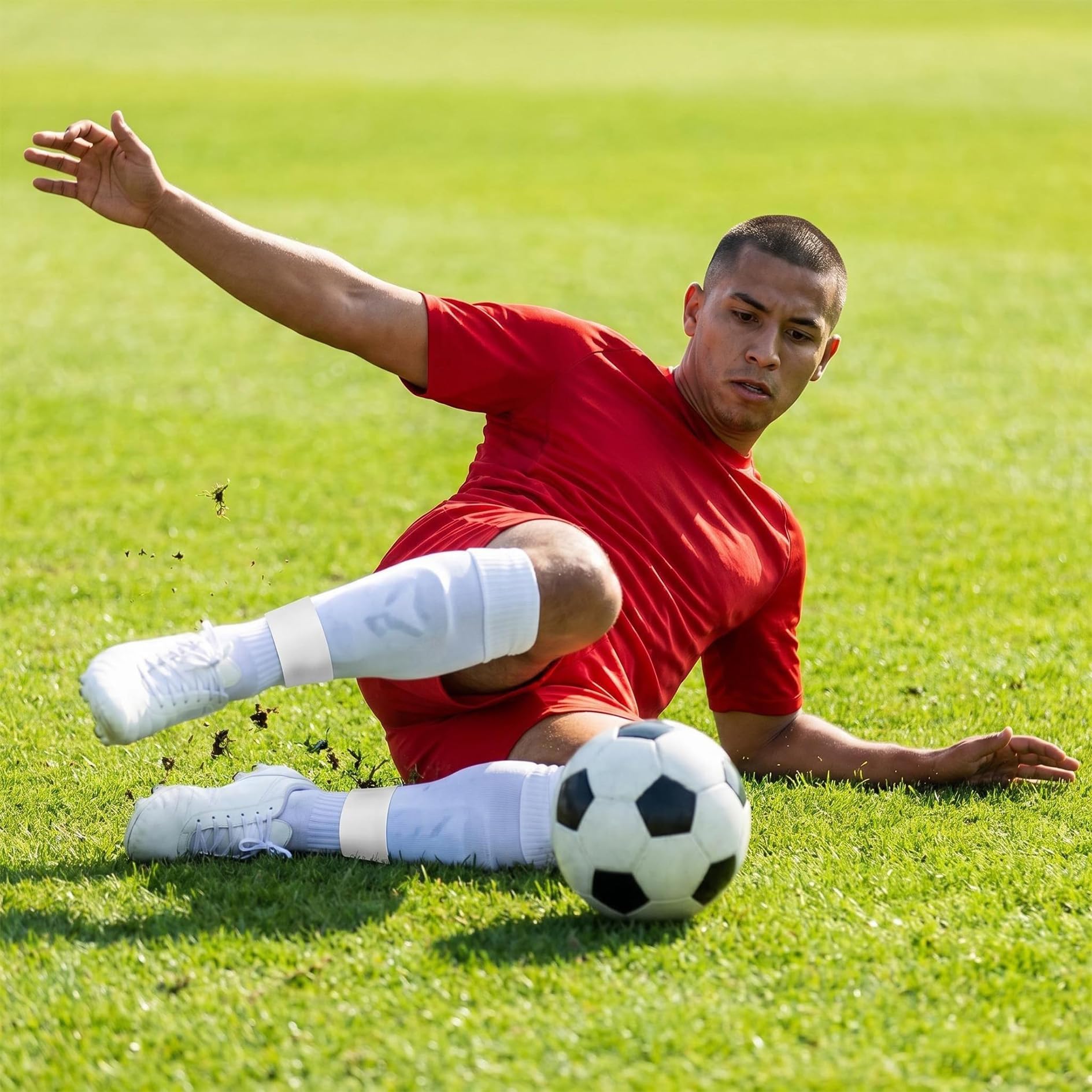 Sujeta espinilleras de Silicona Resistente al desgarro – Soporte Antideslizante para fútbol – Lavable, Reutilizable