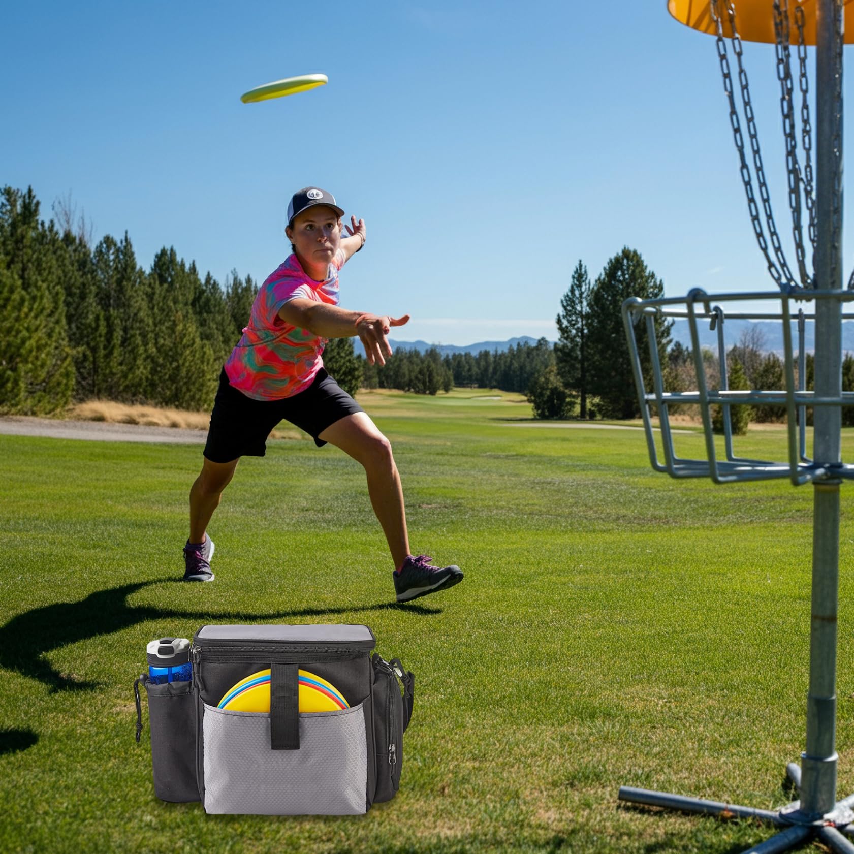 Disc -Golf -Tasche, Discgolf -Rucksack mit Mehreren Aufbewahrungstaschen für Männer, verstellbare Reisetaschen für Anfängertraining