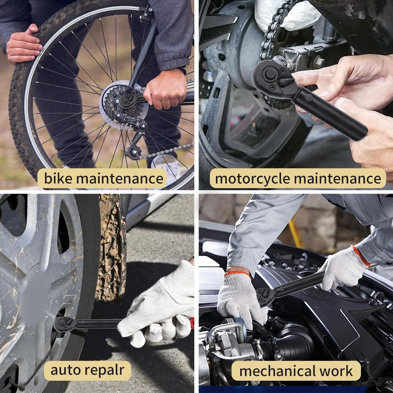 Klucz skrętny rowerowy, regulowany zestaw zapadkowy, 2-24 Nm, zestaw narzędzi mechanicznych