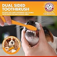 Vista 3 de Arm & Hammer Complete Care - Kit dental para perros, pasta de dientes enzimática para perros con sabor a pollo, cepillo de dientes y cepillo