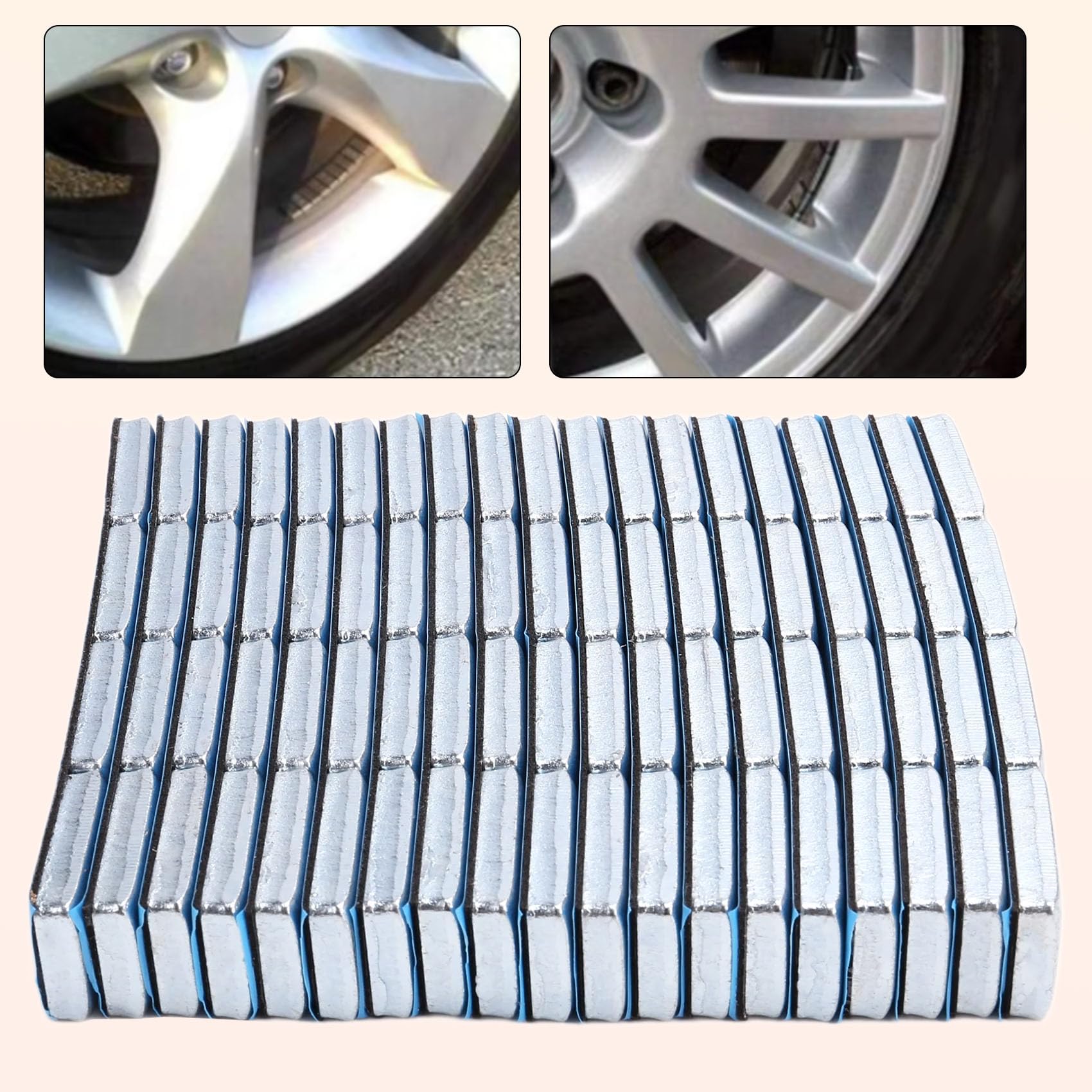 Kit d'équilibrage de roue de voiture, 75 pièces, loquets de pneus de voiture, outils de moto, kit d'équilibrage pour les pneus adhésifs, poids d'équilibrage de roue de pneu