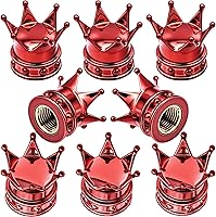 Vista 13 de 4 piezas tapas de vástago de válvula de neumático con corona, con anillo de goma, tapa de válvula de aire de neumático de plástico con núcleo