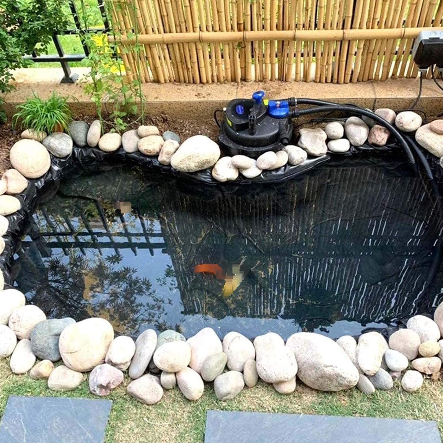 7.9mil delgado forrador de estanque forrado, 13x13ft negro HDPE revestimiento de cascada, conveniente para estanques, resistente a la fuga durable fuente de jardín impermeable, conveniente para el pai