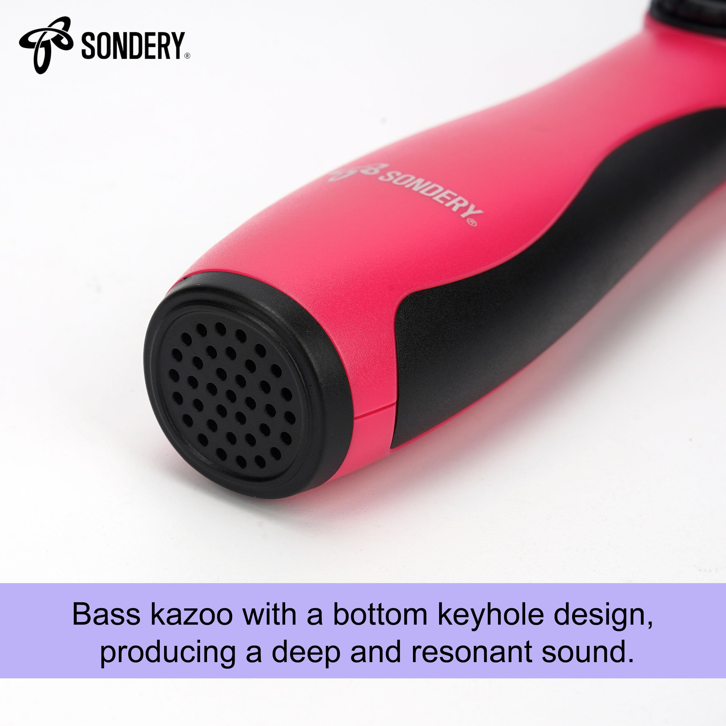 Sondery Instrumento de viento profesional Kazoo de mano bajo Kazoos | Con 5 membranas y cordón, agarre sin esfuerzo y comodidad para todas las edades y es adecuado para muchas ocasiones