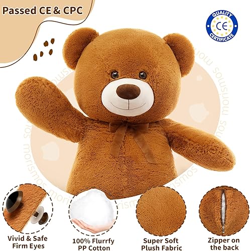 Miniatura 4 de CYBIL HOME - Oso de peluche gigante para novias y niños, 35 pulgadas, color marrón.