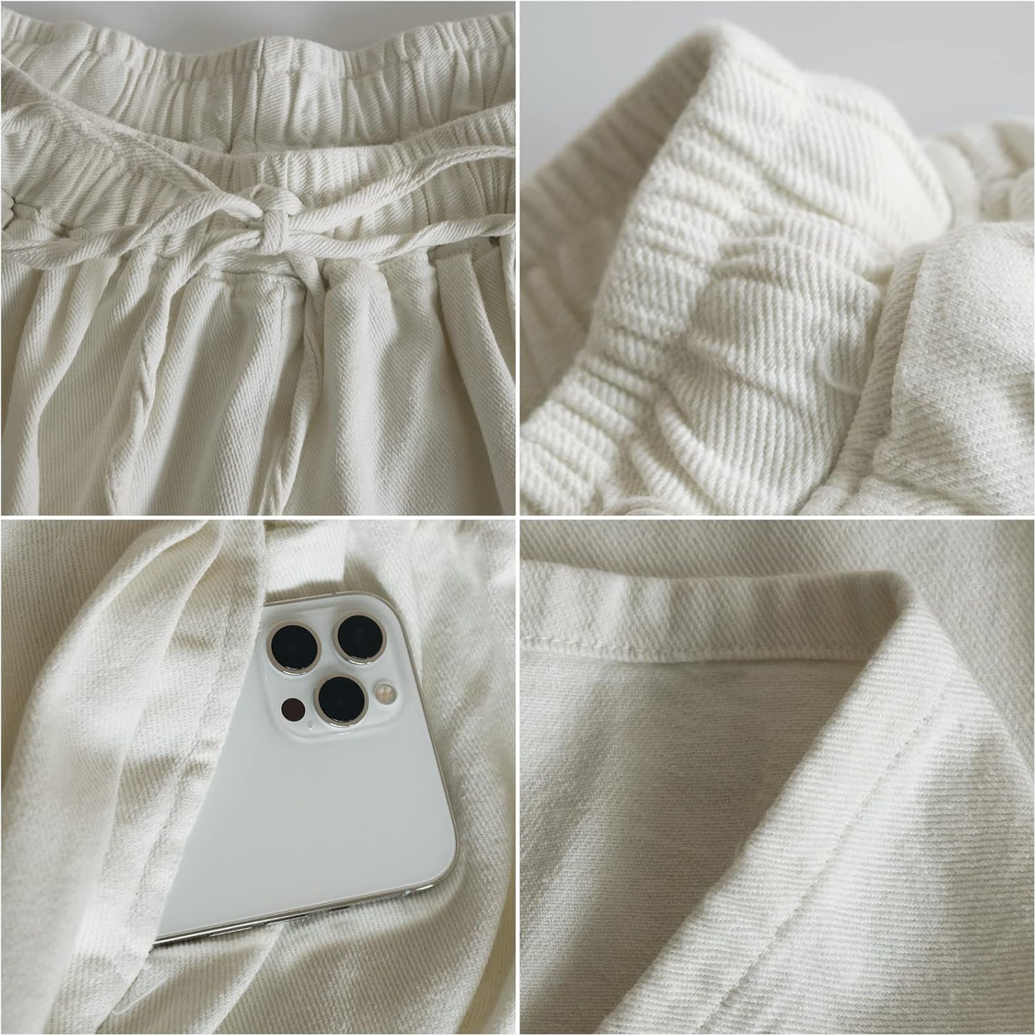 UQJE Women's Wide Leg Baggy Jeans Plus Size Loose Elastic Waist Denim Pants with Deep Pockets Light Blue - Image 6