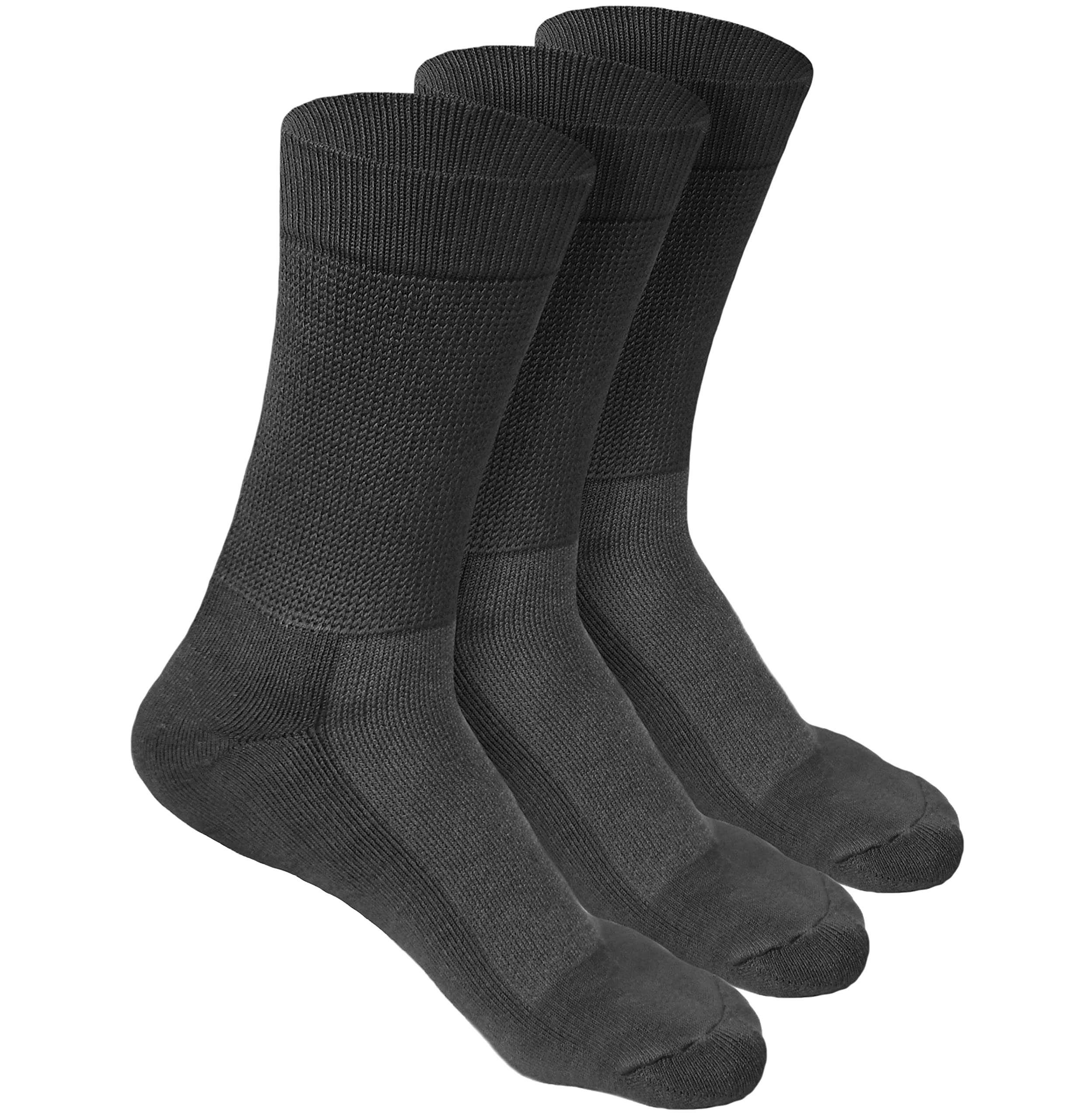 Bamboo Men's Crew Socks, 3X Softer than Cotton Socks, Odour Resistant & Breathable, Calf Length Socks
