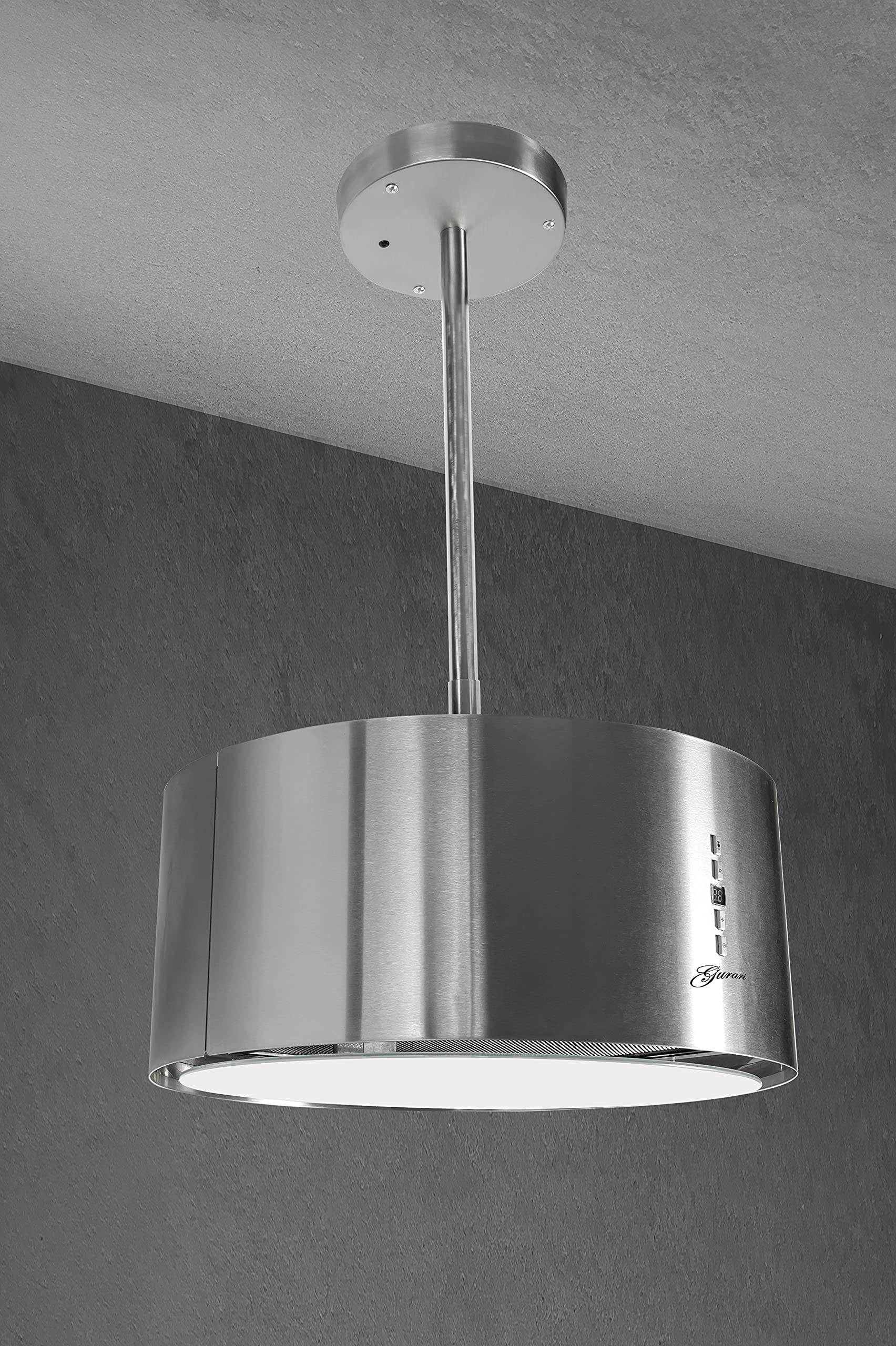 GURARI Premium Inselhaube GCH I 237 50 IS Umluft 50cm 860m³/h Edelstahl 3 Stufen LED Timer