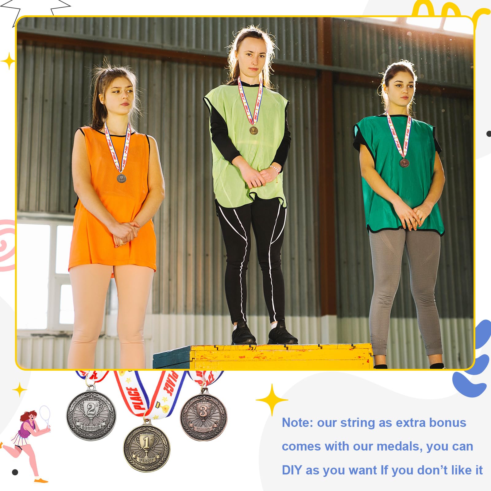 Medallas de premio para premios ganadores de metal, premios de oro, plata y bronce para competiciones deportivas, 2 pulgadas