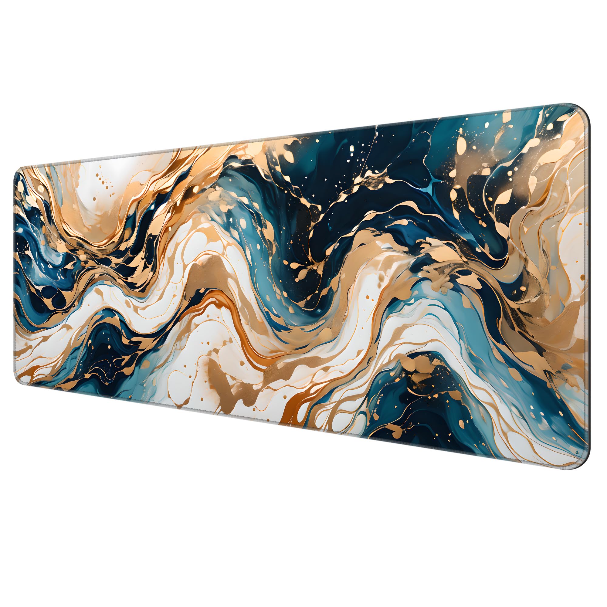 Dynippy Thin Extended Gaming Mouse Pad （31.5 * 11.8 * 0.08 inch） with Stitched Edges Large, Long XXL Keyboard and Mouse pad Desk Mat for Gaming Office