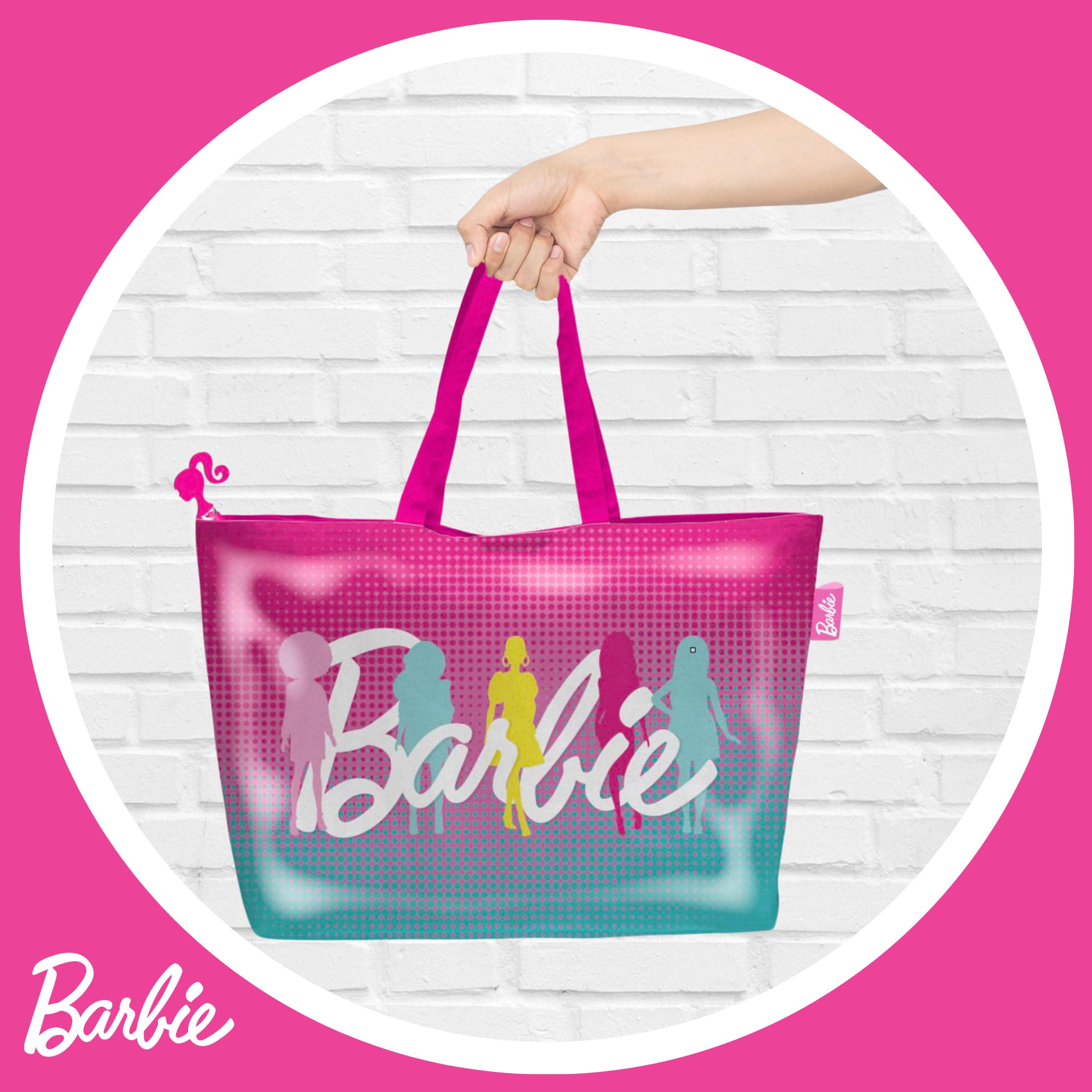 Barbie Borsa a Mano, Borsa da Viaggio a Tracolla per la Spesa da Spiaggia Bambole, Regalo per Donne e Ragazze Adolescenti