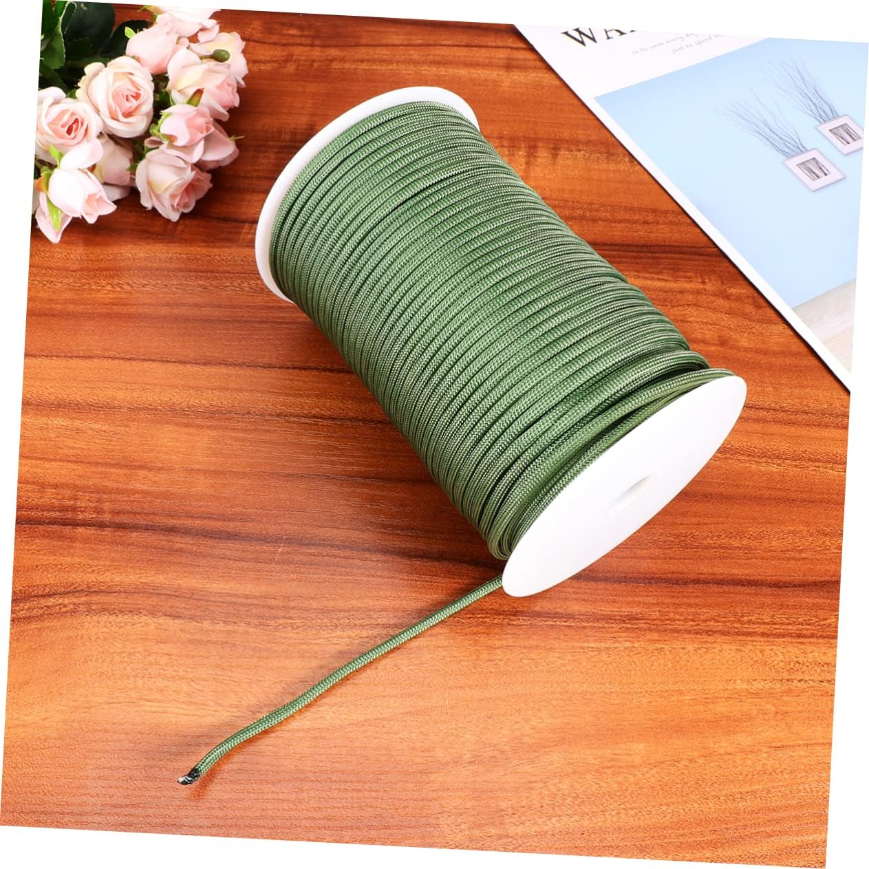Milisten 1roll High-Strength Parachute Rope Long Thick Nylon Tent Rope for Outdoor Activities Camping Clothesline Use Army Green Multi-Functional Nine Core Braided Design