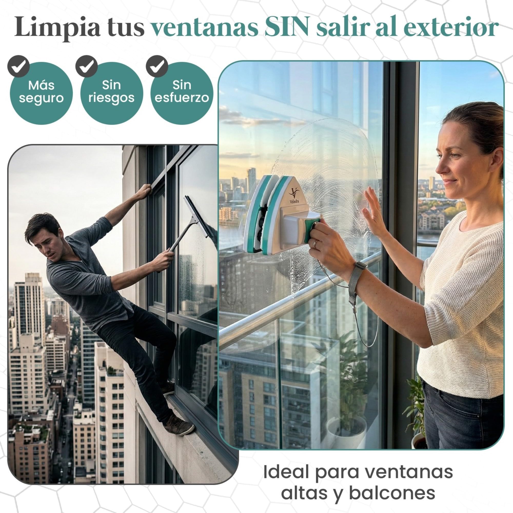 Limpiacristales Magnético Doble Cara 5-25 mm, Limpiador de Ventanas Magnético Ajustable 6 Niveles, Limpia Cristales con Imán, Incluye Recambios y Bayeta, Limpieza Interior y Exterior Segura