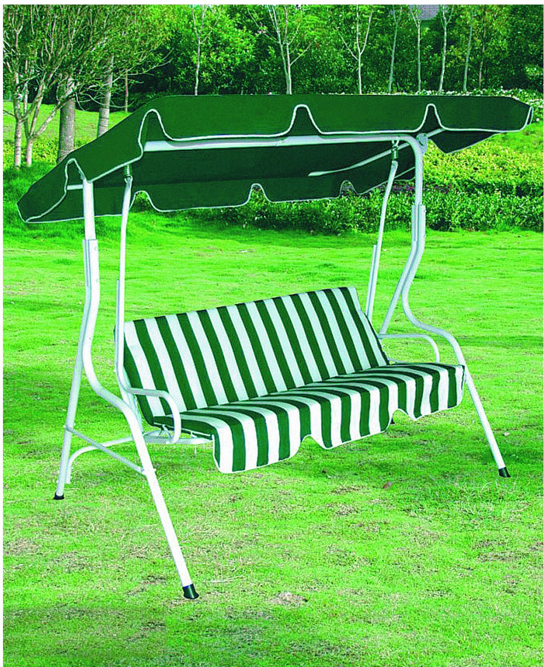 Linea Garden Friend Dondolo in Acciaio Verniciato Telo in Poliestere 160 Gr/M², Multicolore, 170 x 110 x 153 cm