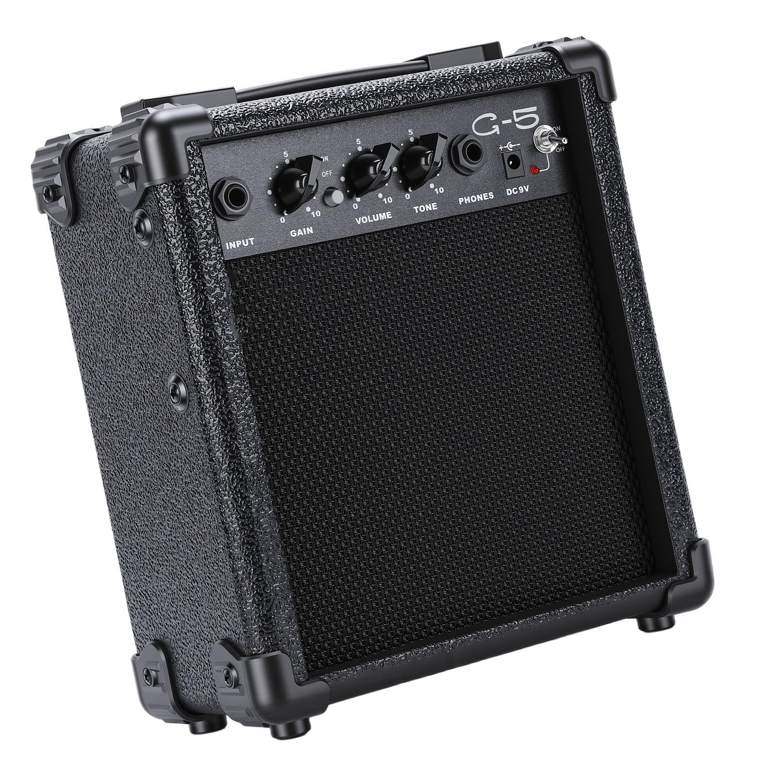 Przenośny Wzmacniacz do Gitary Elektrycznej 5 W z Gniazdem Słuchawkowym Połączenie Bluetooth do ćwiczeń, Wzmacniacz Gitarowy z Drewna do Podróży W Domu Kemping
