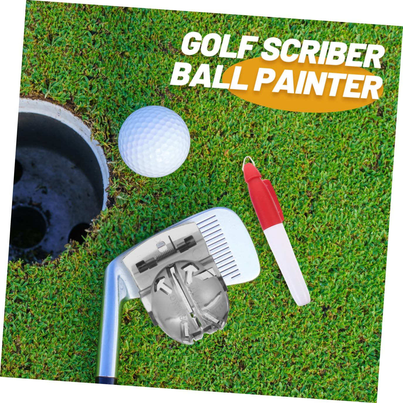 TOYANDONA Pennarello da Golf Pennarello per Pallina da Golf marcatori marcatura allineamento Stampino a Sfera indicatore del Morsetto a Sfera Fornitura di Golf ABS