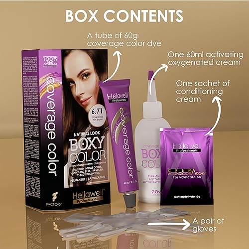 Miniatura 3 de KIT DE COLORACIÓN BOXY COLOR Profesional, tinte para cabello en crema de color permanente con proteína vegetal para obtener un cabello con color