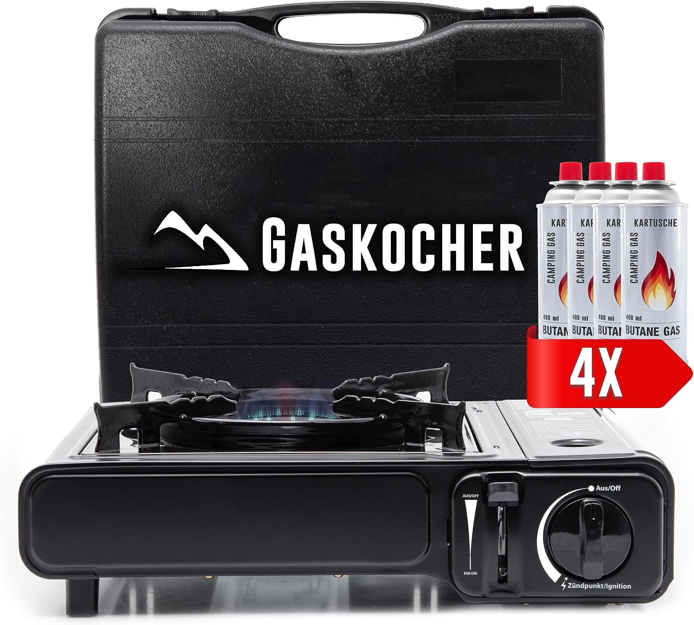 Camping Gaskocher 1 Flammig Mit Kartusche TruWare Camping Gaskocher mit Kartusche Campingkocher mit Gaskartuschen