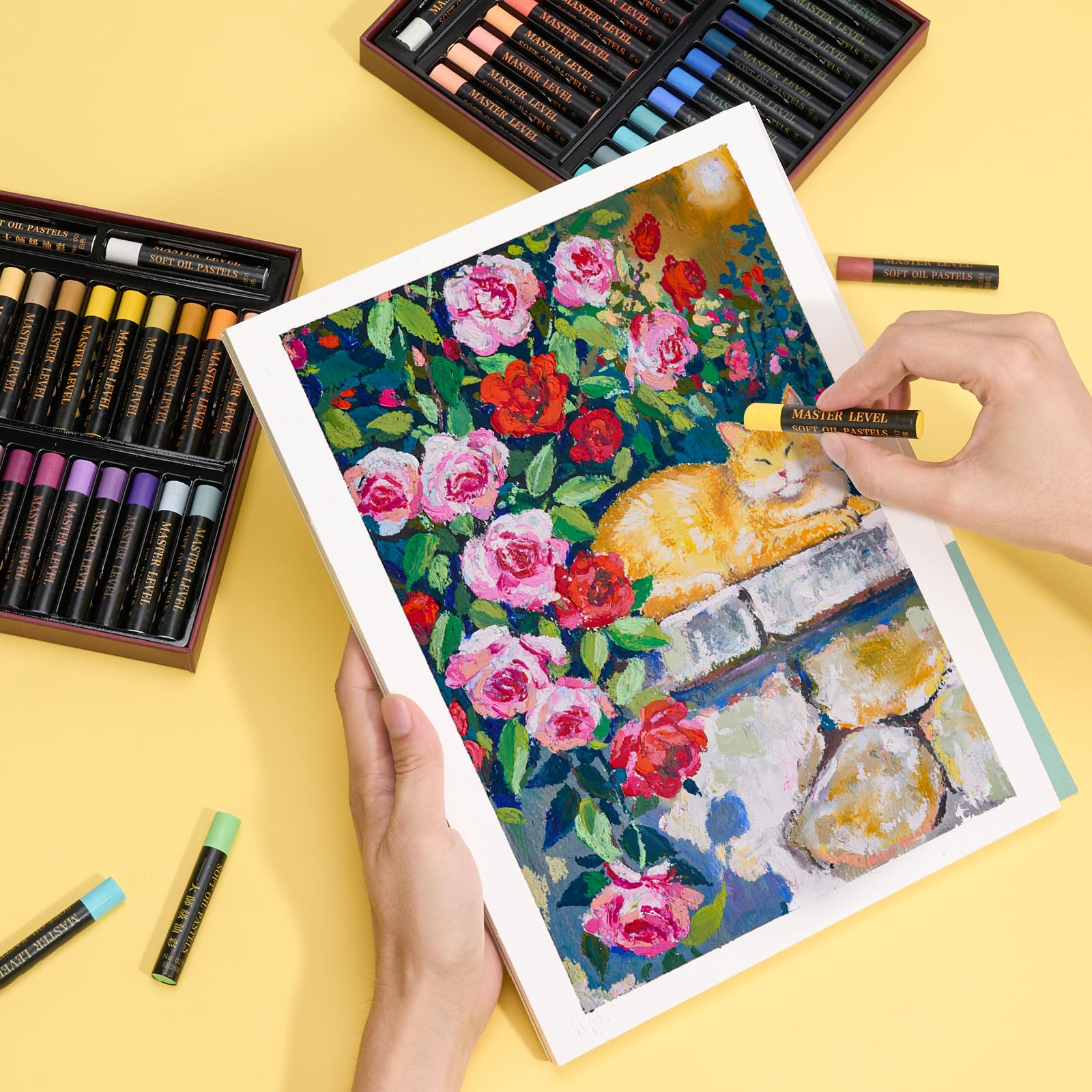 LIGHTWISH Pasteles al óleo suaves, juego de 77 colores florales (78 unidades, 2 blancos incluidos), textura suave y suave, alta resistencia a la luz, ideal para artistas, estudiantes y principiantes