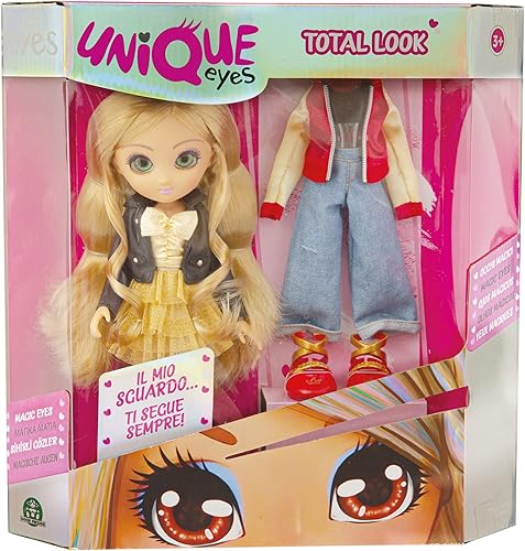 Vista 6 de UNIQUE EYES Total Look Doll Amy - Muñecas de juguete con ojos realistas, para niñas de 3 años en adelante