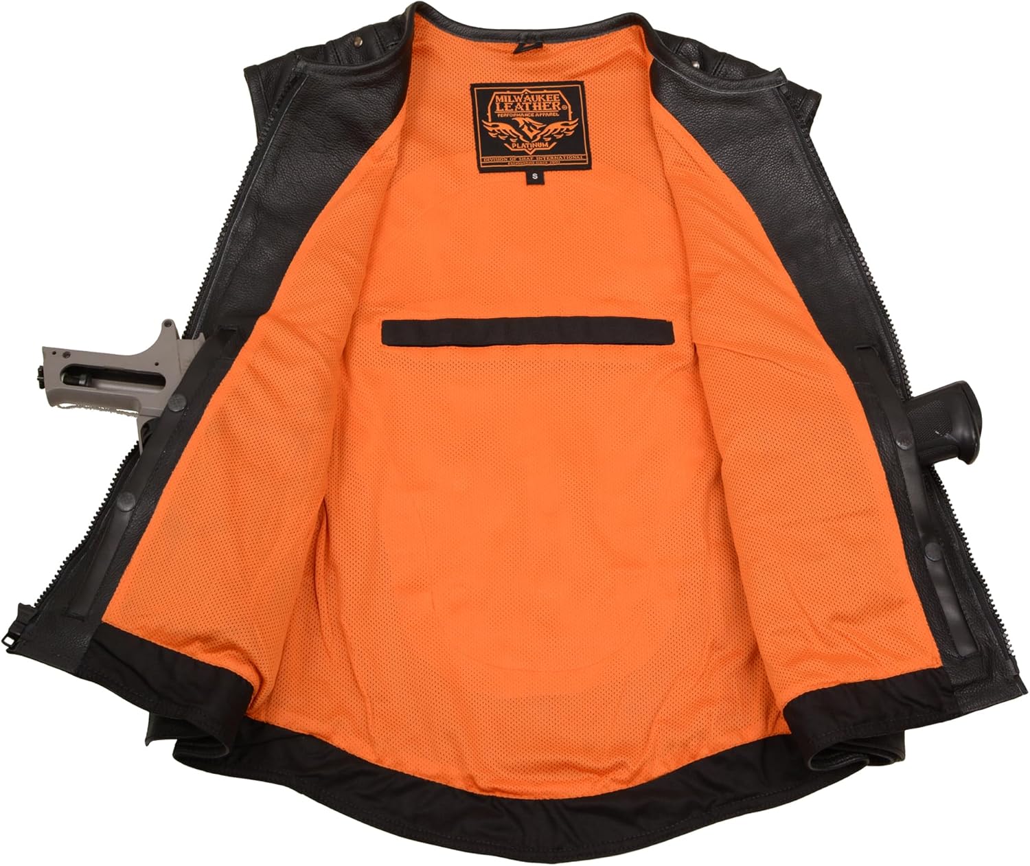 Milwaukee Leather Men's Updated SWAT Style MLM3530 Leather Biker Vest