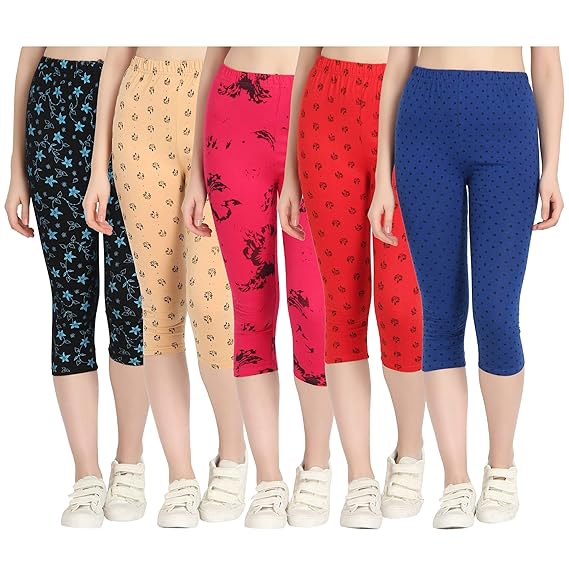 Printed Capri for Womens/Girl Pack of 5