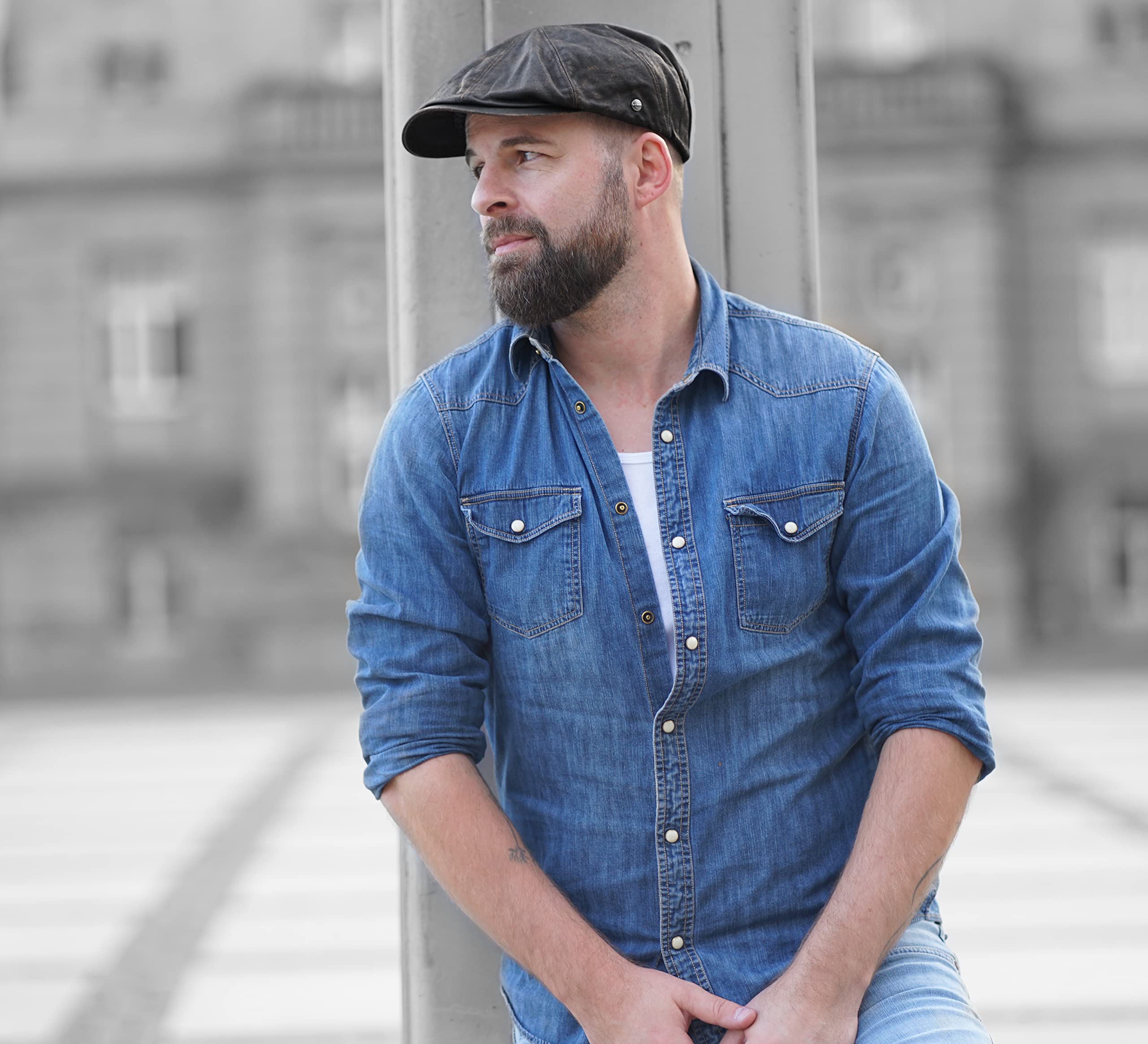 Schiebermütze Herren Schirmmütze Herrenmütze Newsboy Flat Cap Mütze
