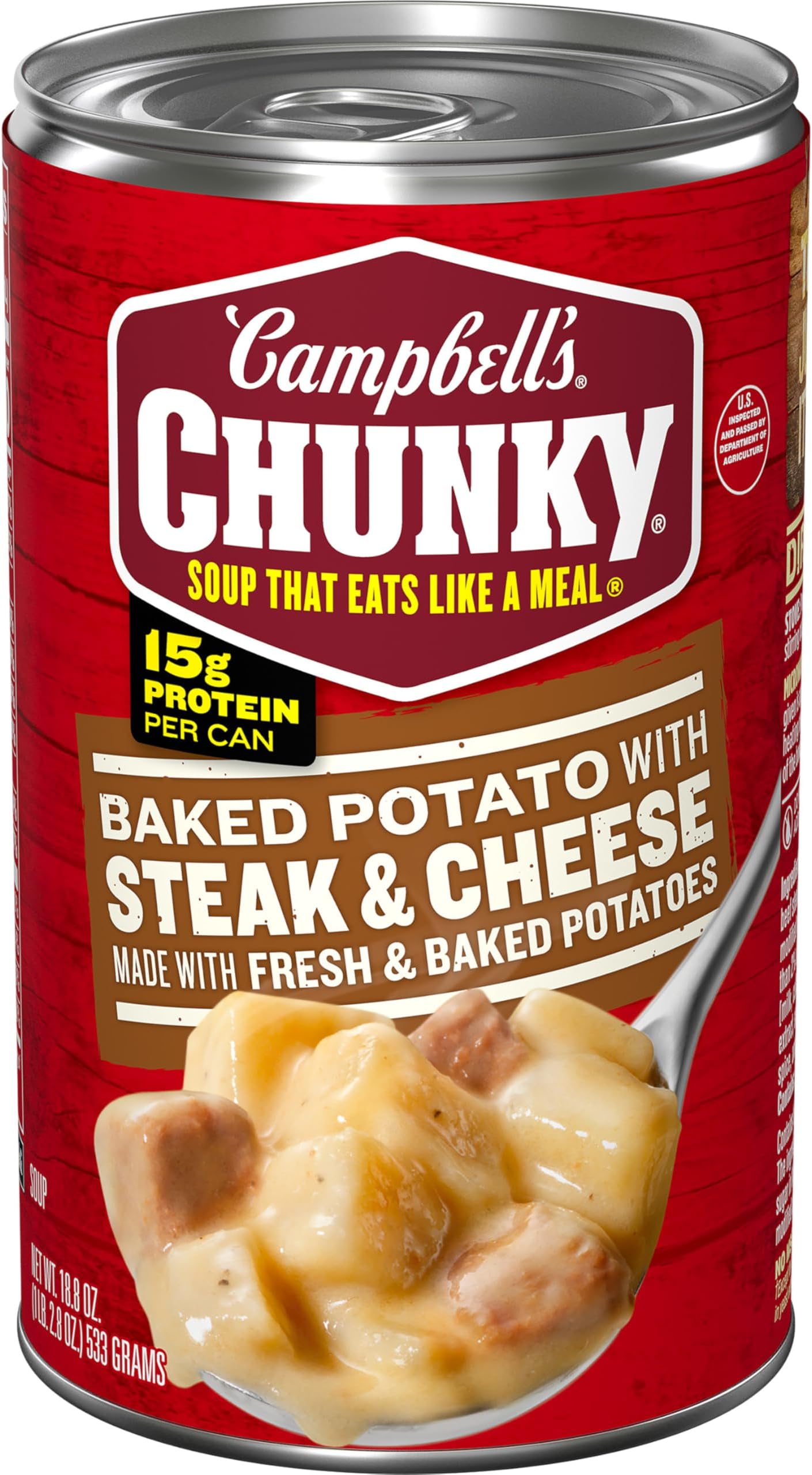 Campbell's Chunky Baked Potato with Steak and Cheese Soup, 18.8 oz. Can