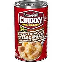 Vista 1 de Campbell's Chunky Sopa de papa al horno con bistec y queso, lata de 18.8 onzas