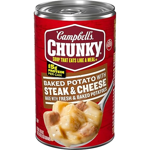 Campbell's Chunky - Sopa de papa al horno con bistec y queso, lata de 18.8 onzas