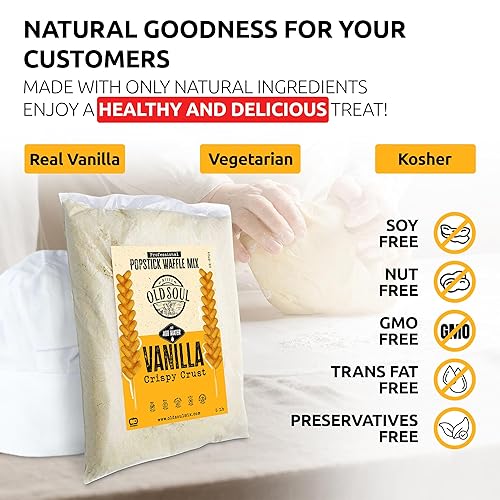 Vista 34 de OldSoul - Mezcla profesional de gofres para palillos Mezcla de masa de gofres Sabor vainilla 112 gofres (5 libras, tradicional)