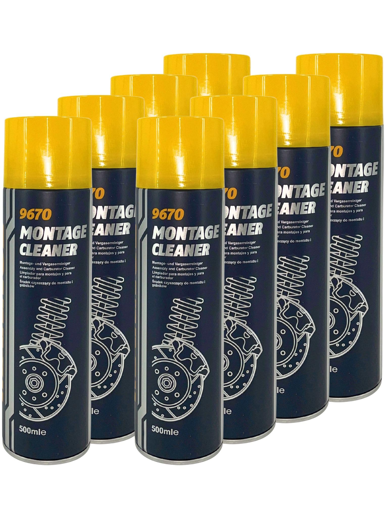 MANNOL Lot de 8 aérosols nettoyants pour freins de montage 500 ml